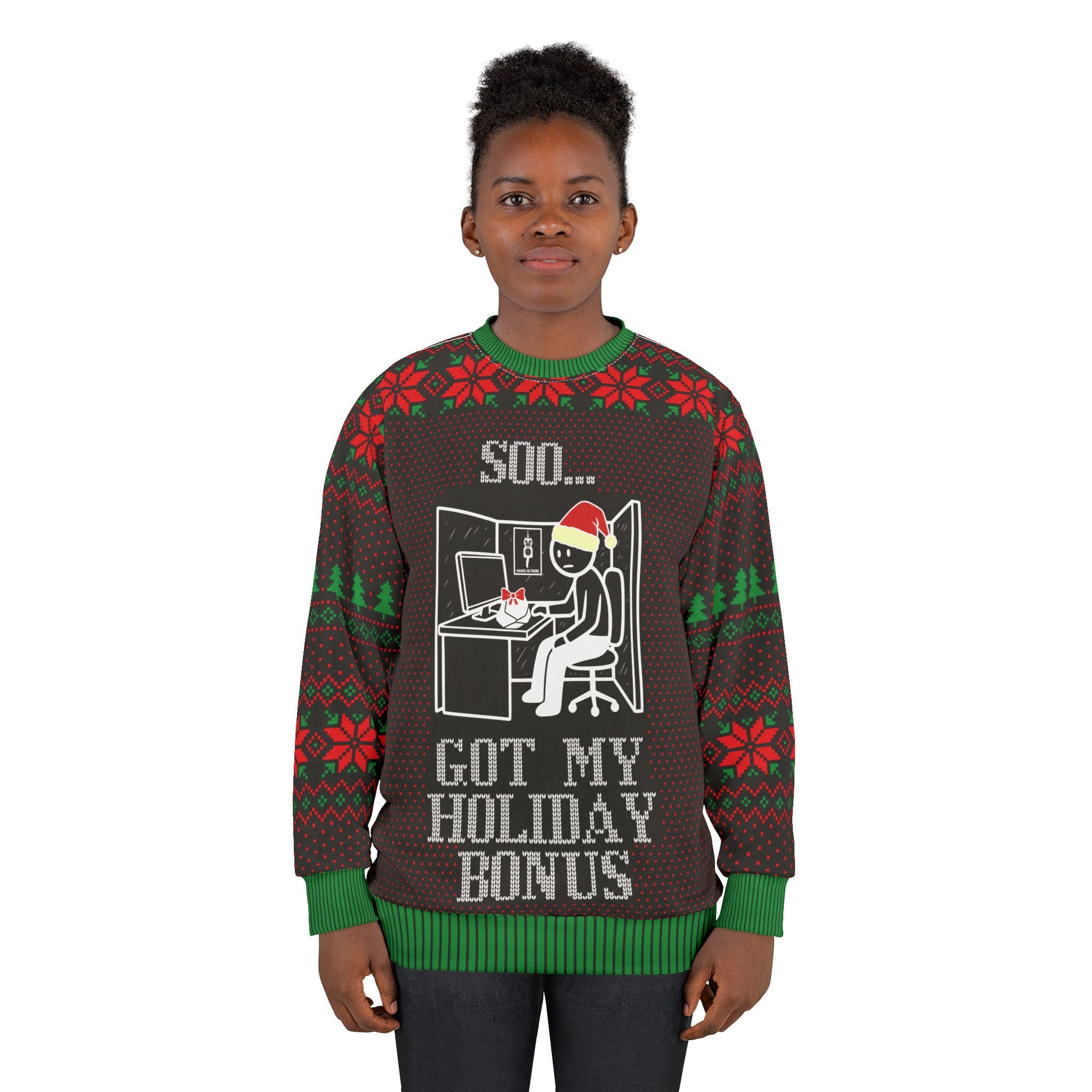 Holiday Bonus Ugly Christmas Sweater — Cliffverse Dark Corporate Humor Corporate Festive Knit