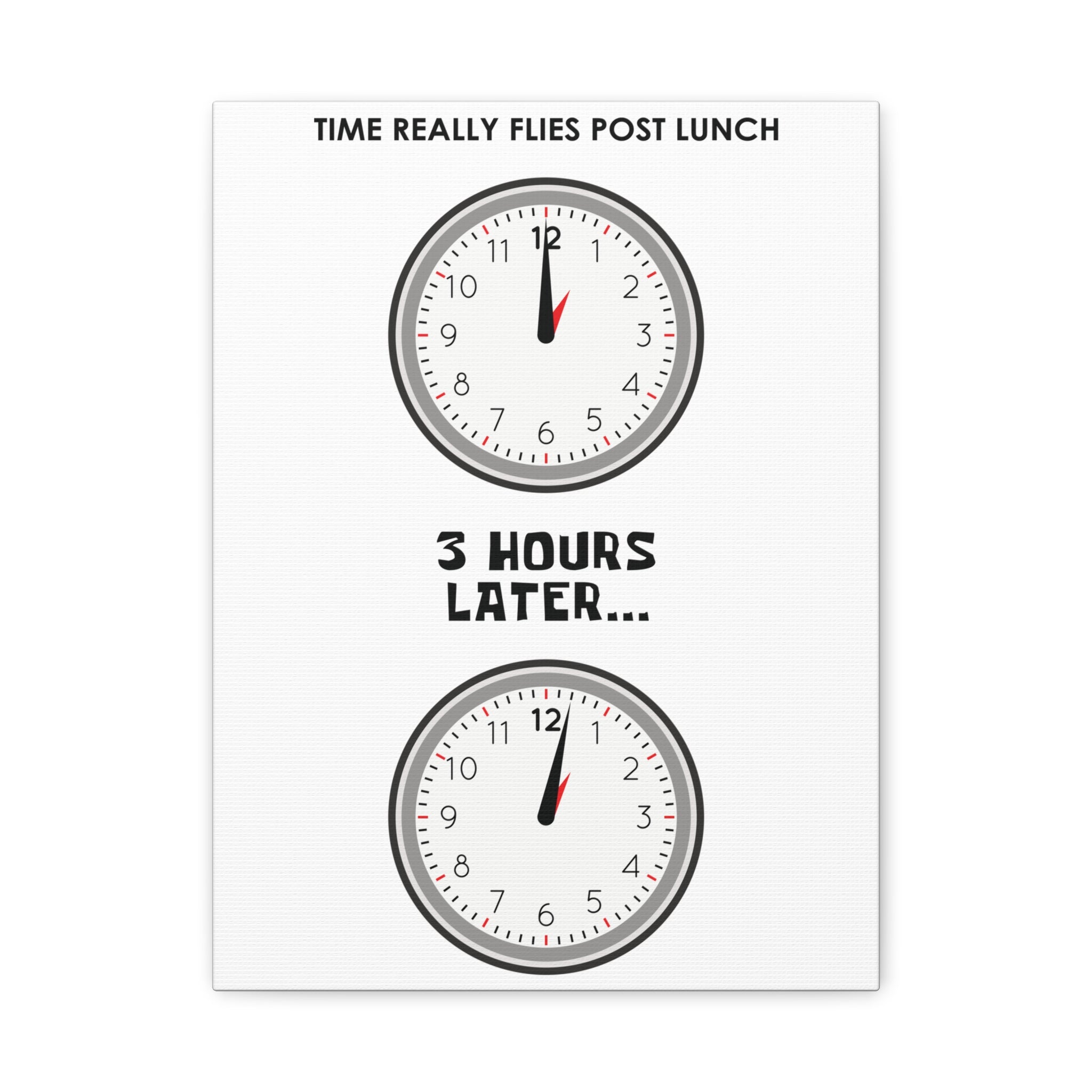 Post Lunch Woe Canvas – Dark Humor Afternoon Slump Office Wall Art