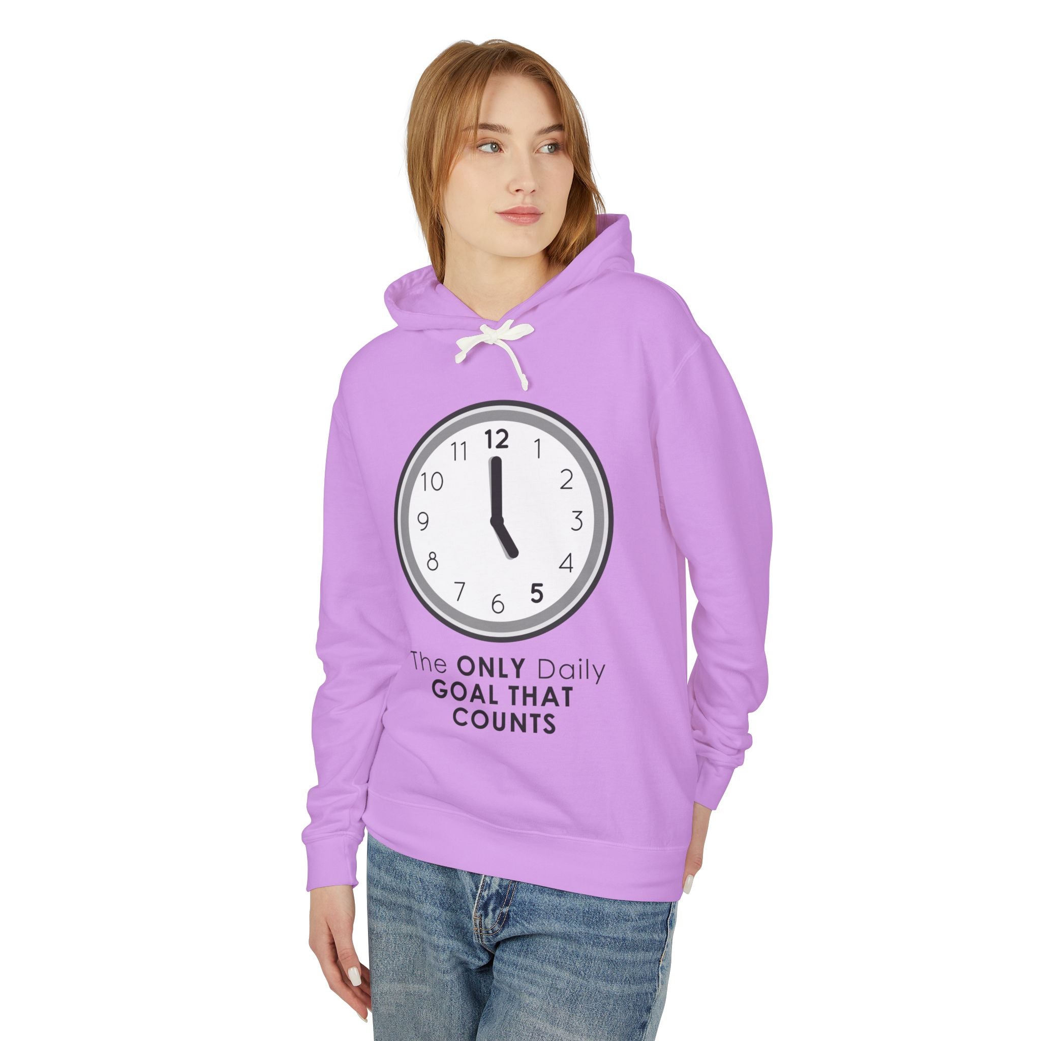 5 O’Clock Daily Goal Hoodie – Dark Humor Office Survival Sweatshirt
