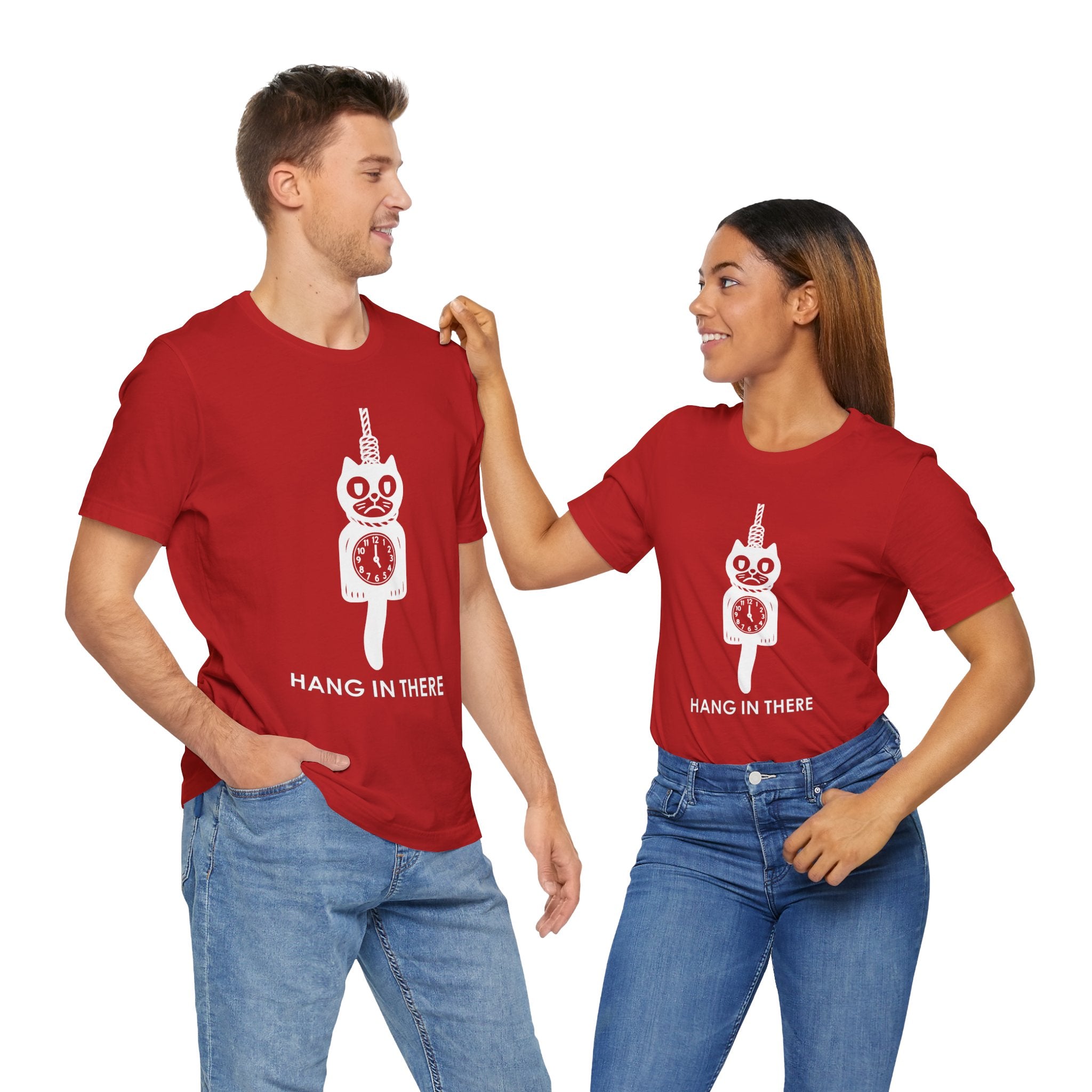 Hang In There T-Shirt – Dark Humor Cat Clock Parody Graphic Tee