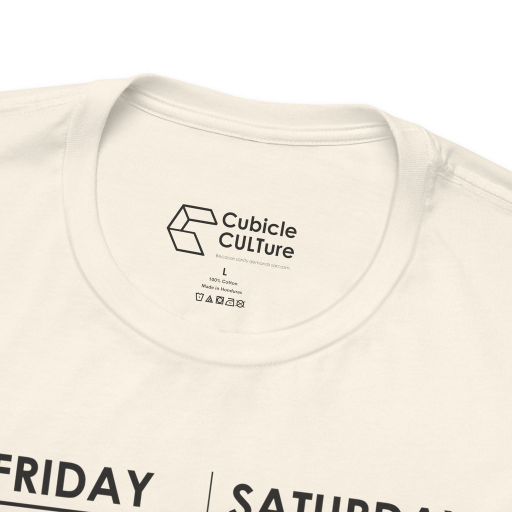 Weekend Cliff Comic T-Shirt – Cliffverse Dark Humor Friday to Monday Survival Graphic Tee