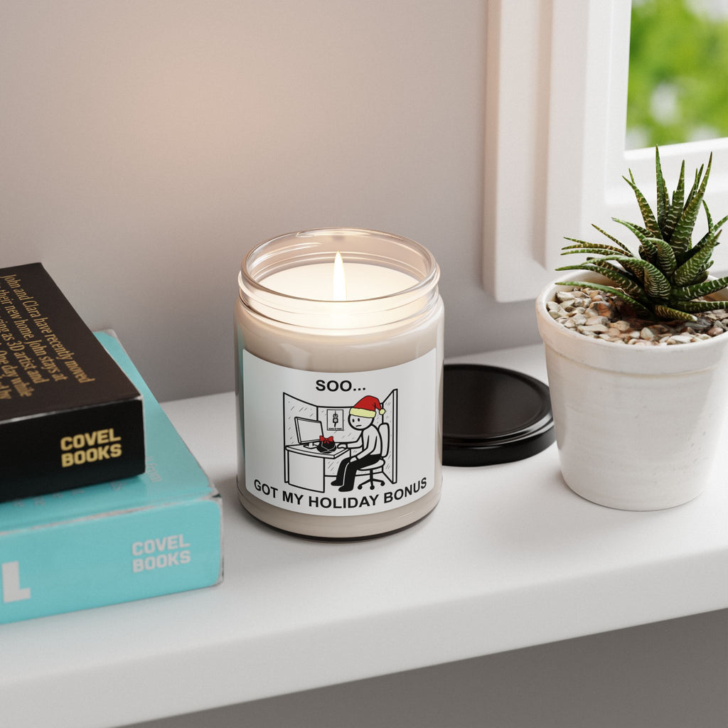 Holiday Bonus Burnout Scented Candle – Dark Humor Corporate Office Aromatherapy