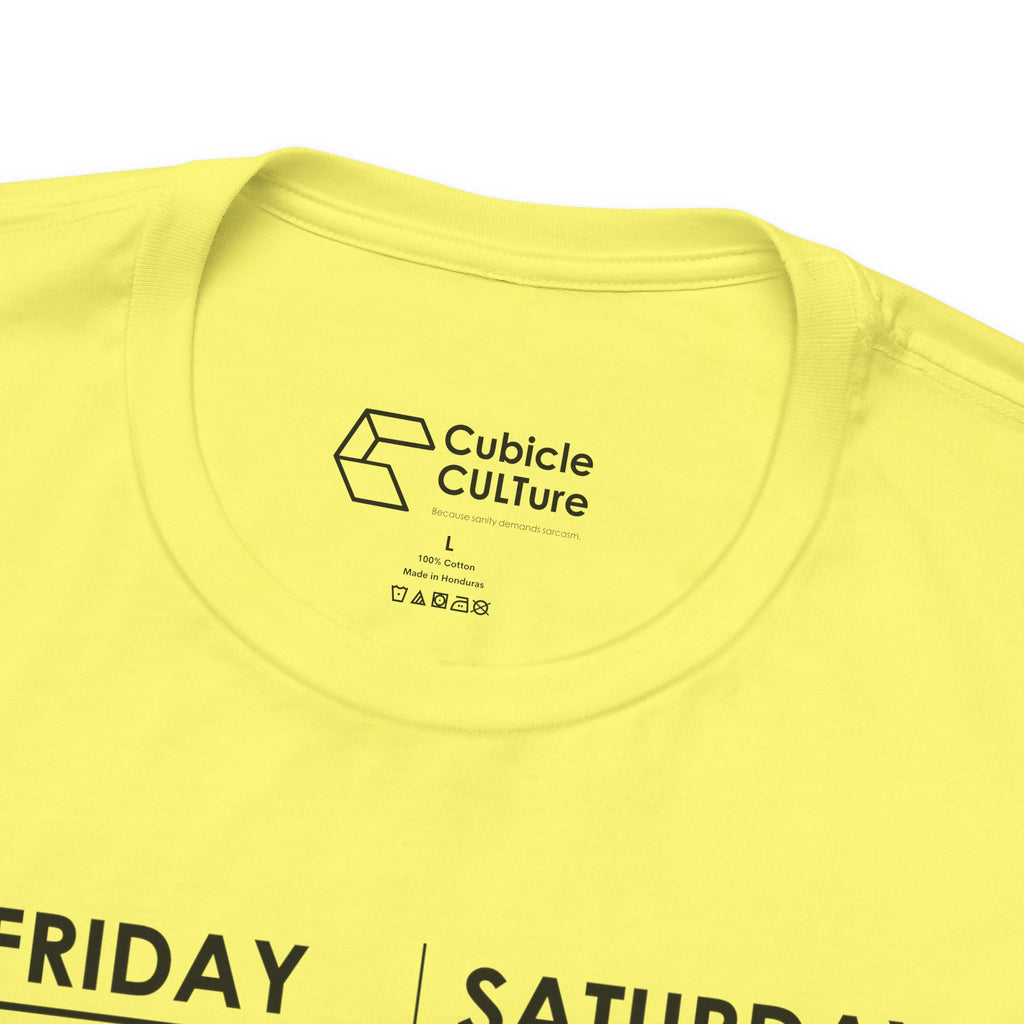 Weekend Cliff Comic T-Shirt – Dark Humor Friday to Monday Survival Graphic Tee