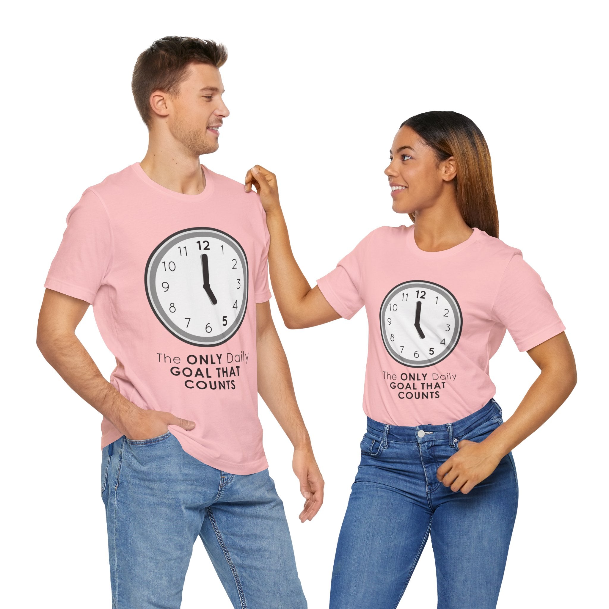 5 O’Clock Daily Goal T-Shirt – Dark Humor Office Survival Graphic Tee
