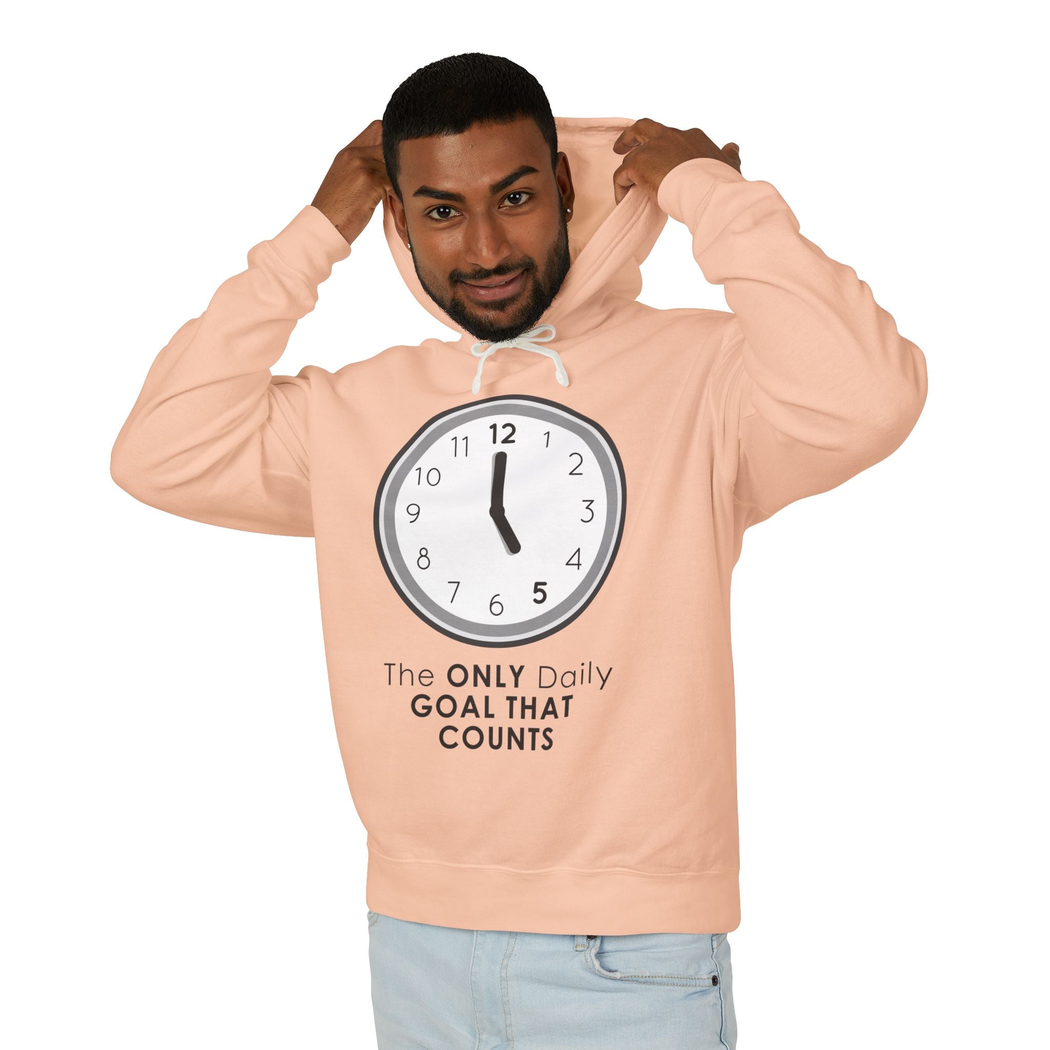 5 O’Clock Daily Goal Hoodie – Dark Humor Office Survival Sweatshirt