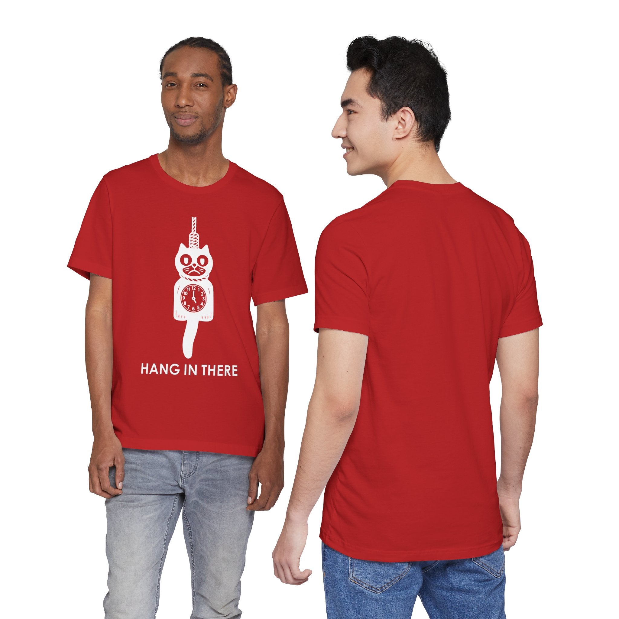 Hang In There T-Shirt – Dark Humor Cat Clock Parody Graphic Tee