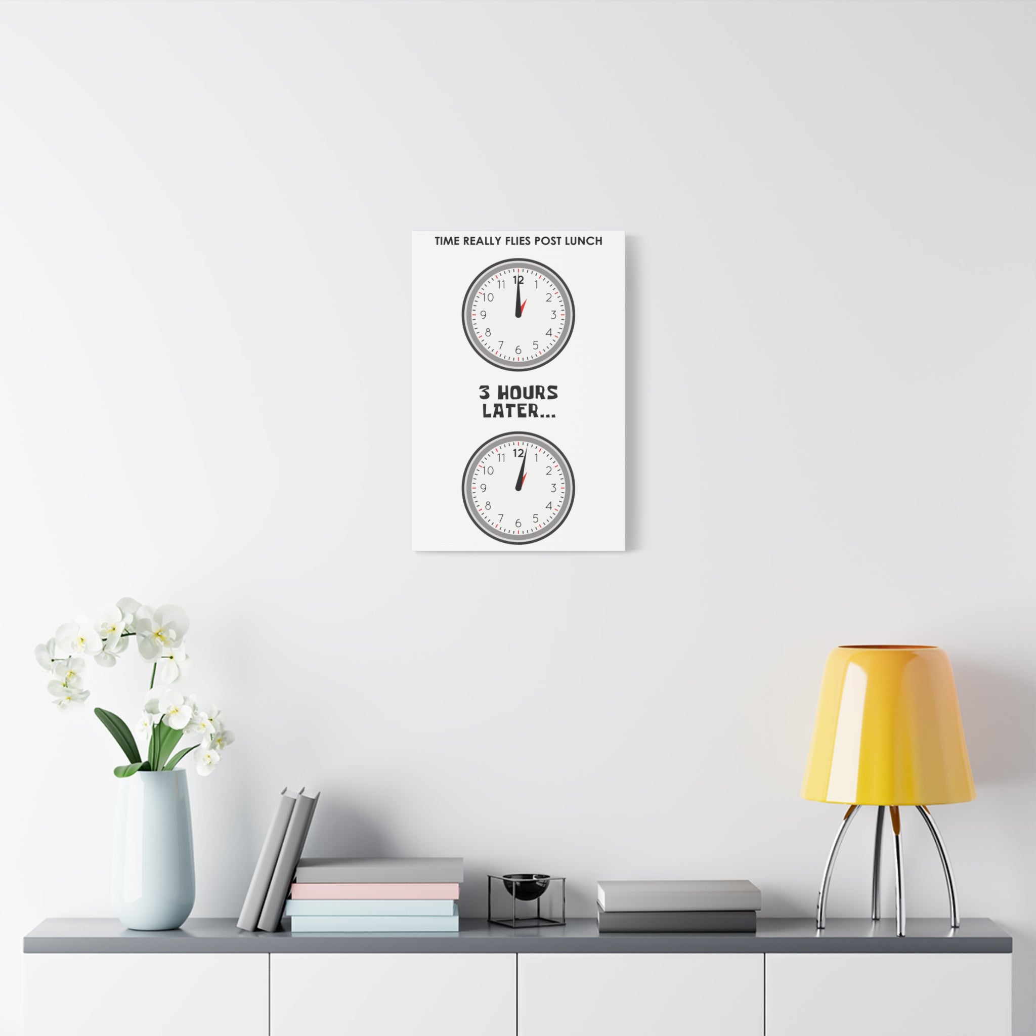 Post Lunch Woe Canvas – Dark Humor Afternoon Slump Office Wall Art