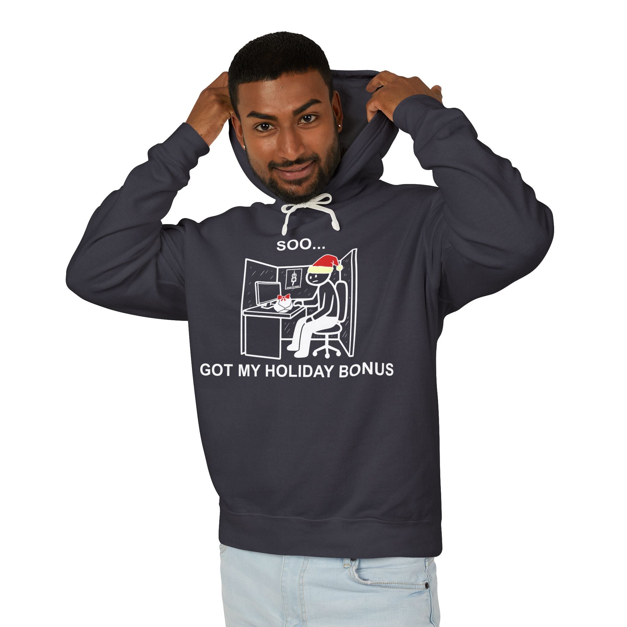 Holiday Bonus Comic Hoodie – Dark Humor Corporate Christmas Office Sweatshirt