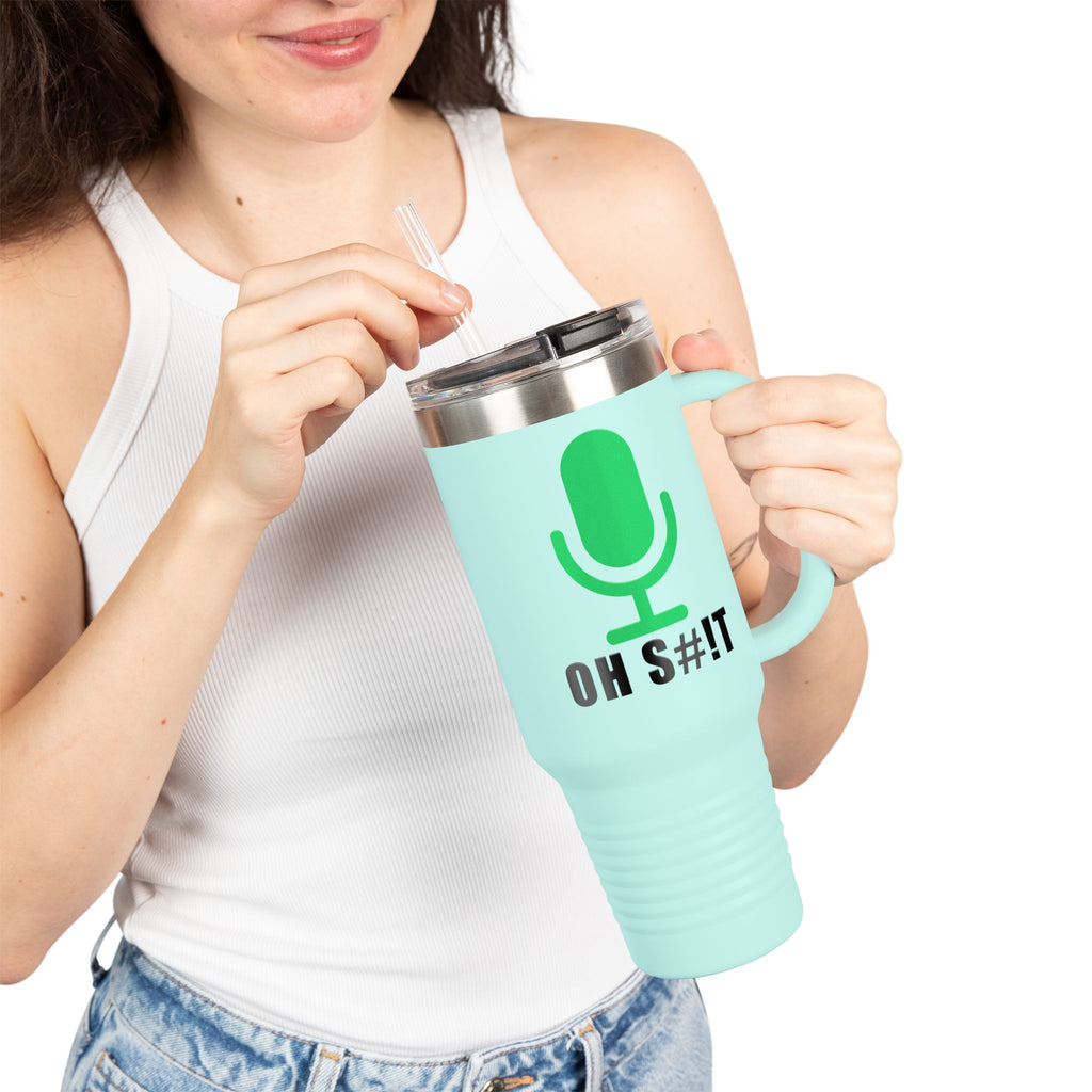 OH S#!T Travel Mug – Hot Mic Zoom Meeting Horror Tumbler