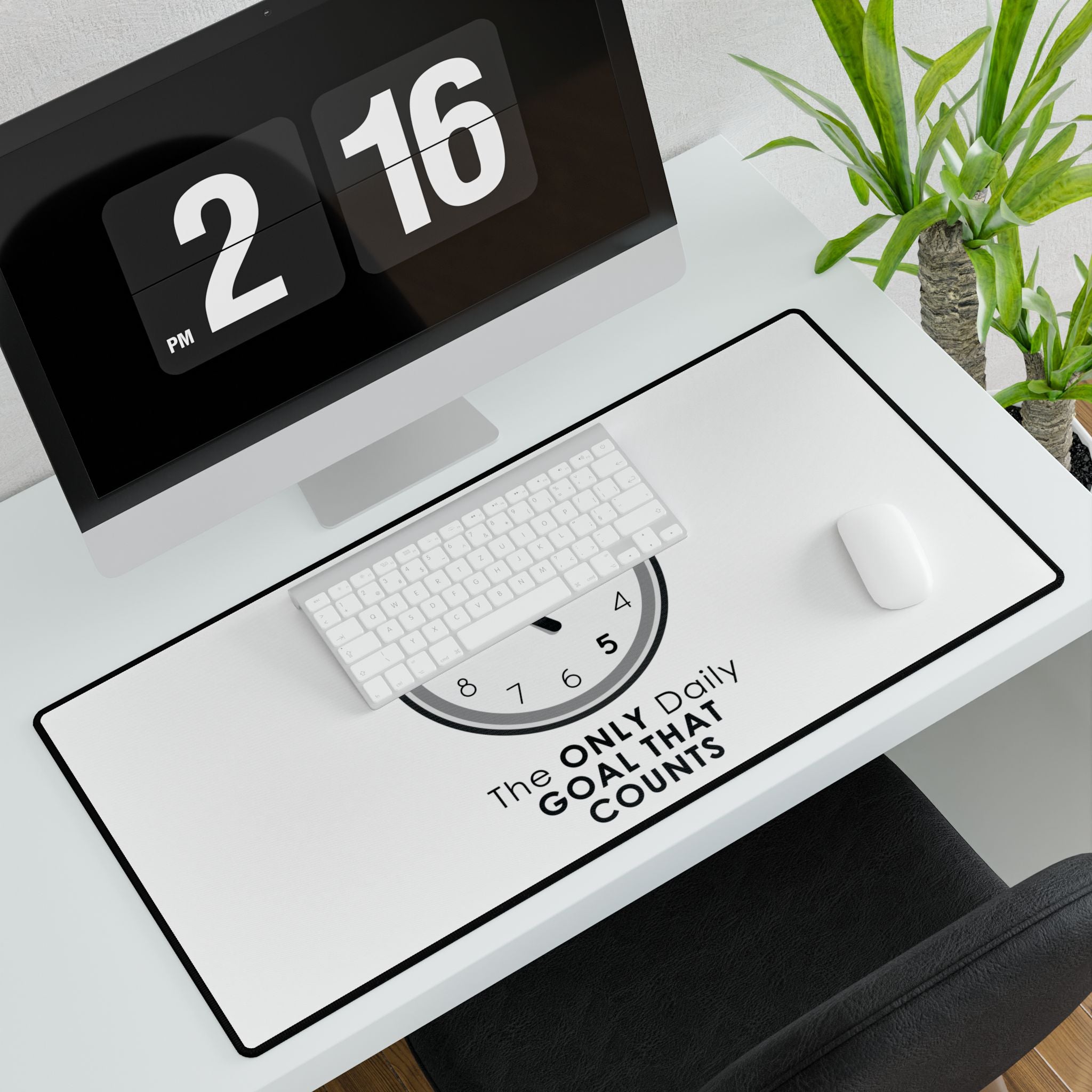 5 O’Clock Daily Goal Desk Mat – Dark Humor Office Survival Desk Pad