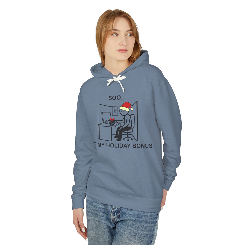 Holiday Bonus Comic Hoodie – Dark Humor Corporate Christmas Office Sweatshirt