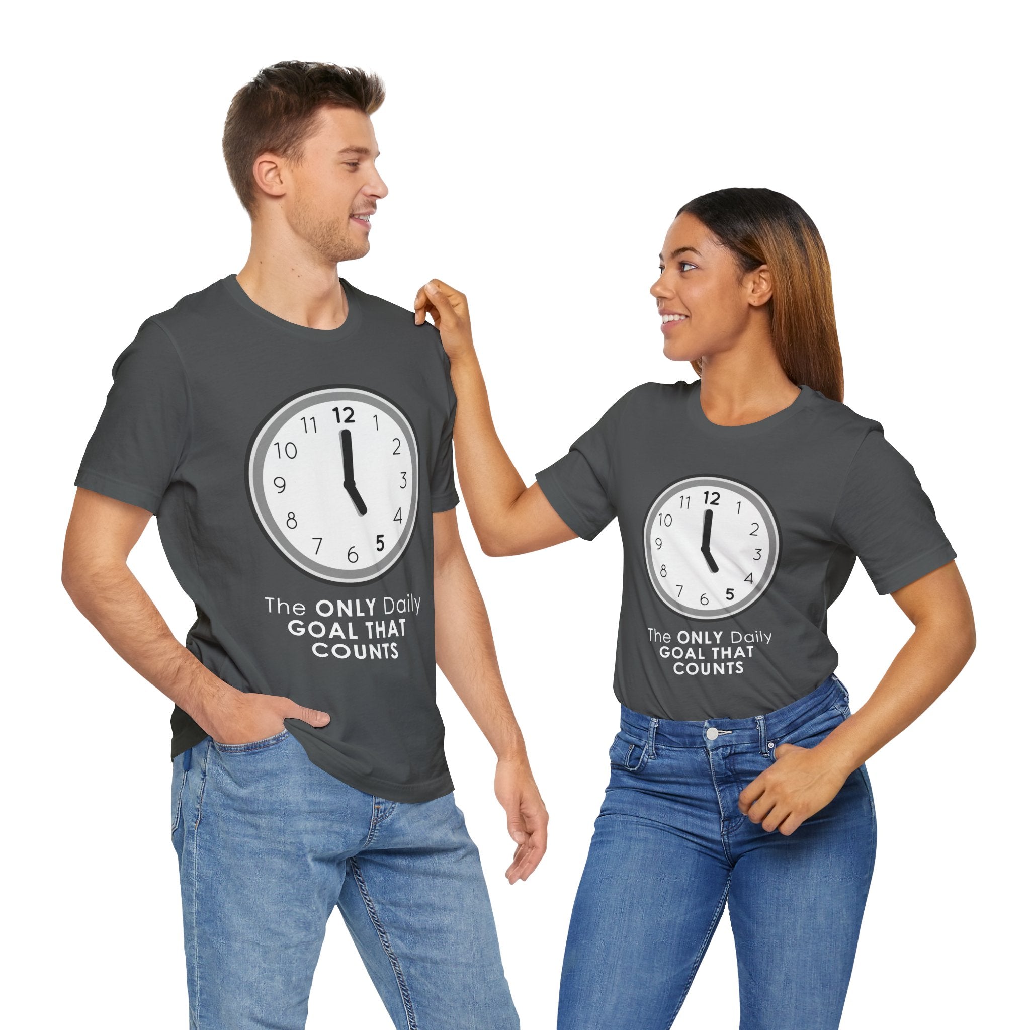 5 O’Clock Daily Goal T-Shirt – Dark Humor Office Survival Graphic Tee