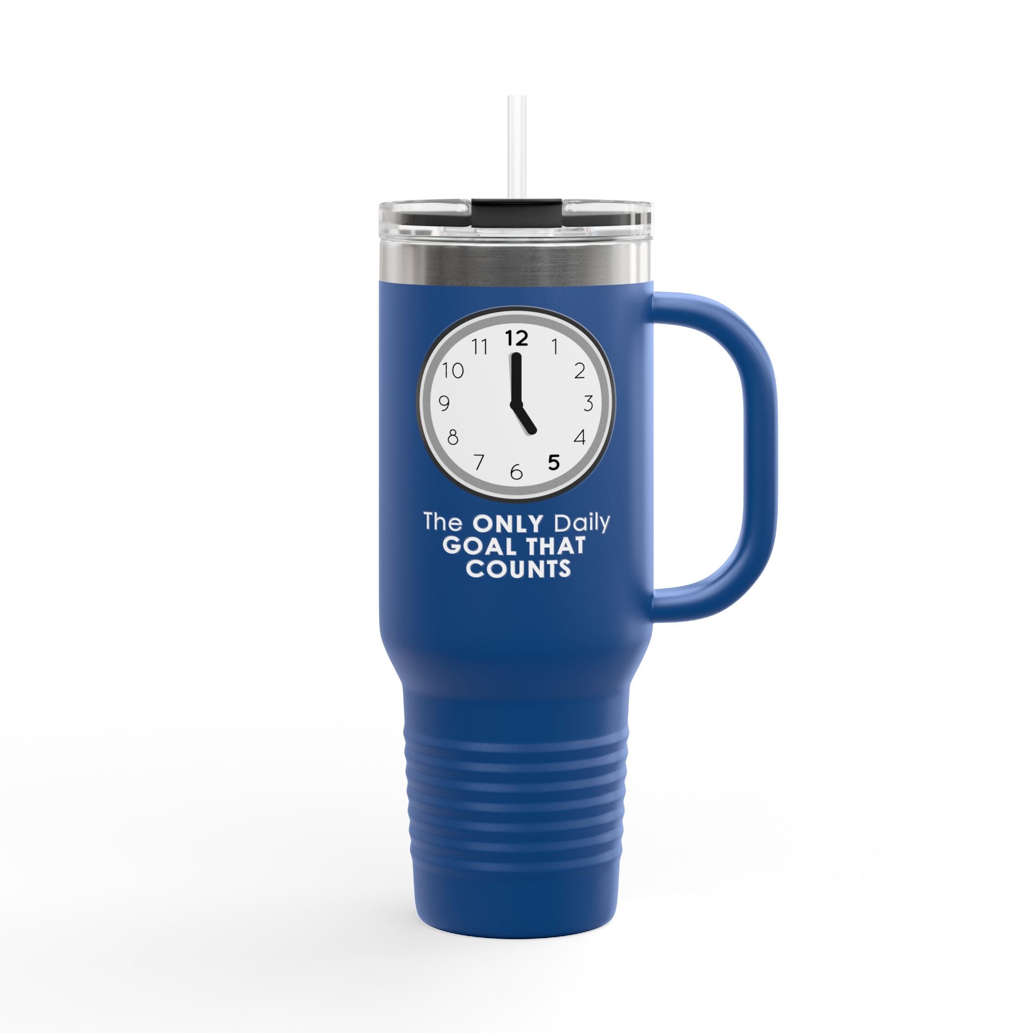 5 O’Clock Daily Goal Travel Mug – Dark Humor Office Survival Tumbler