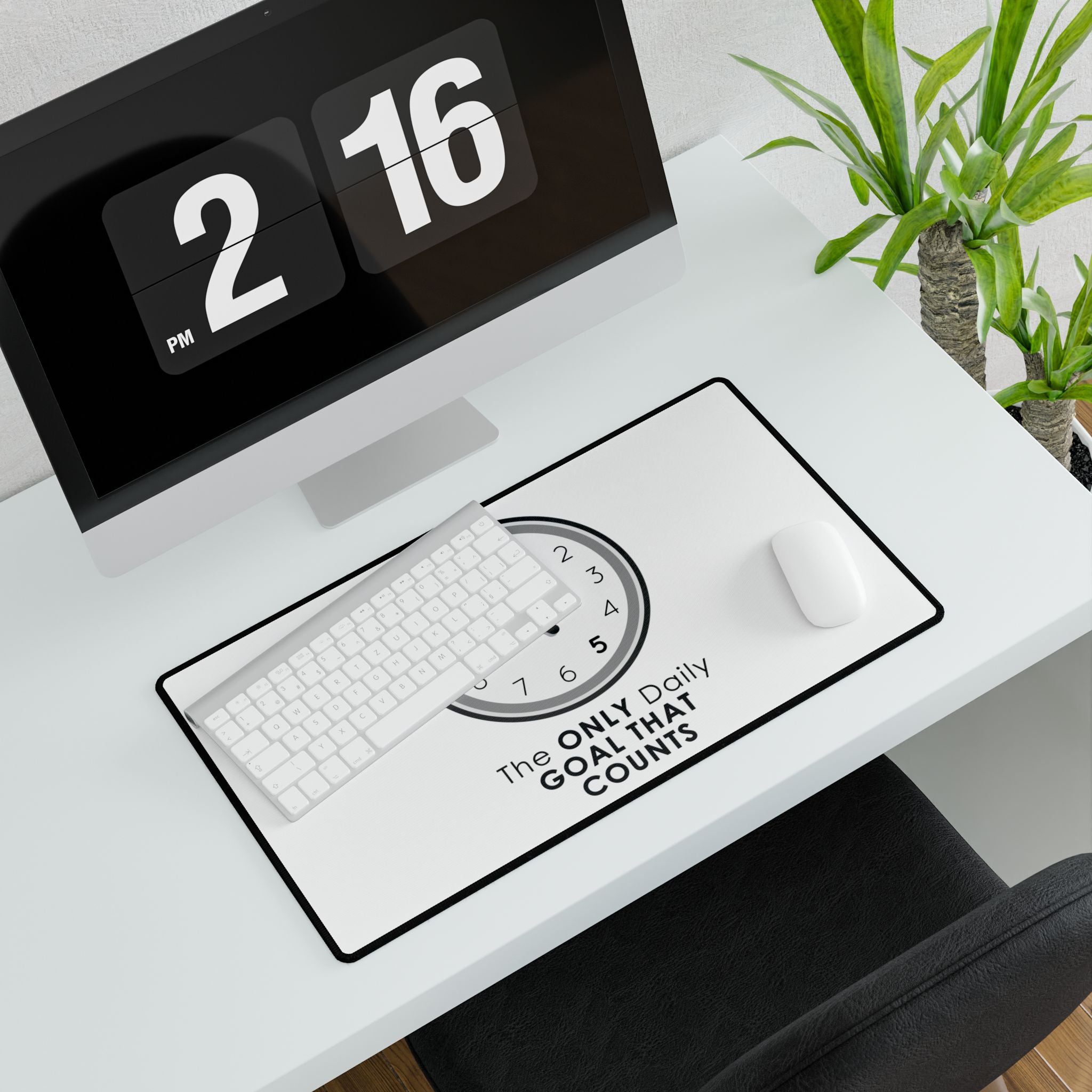 5 O’Clock Daily Goal Desk Mat – Dark Humor Office Survival Desk Pad