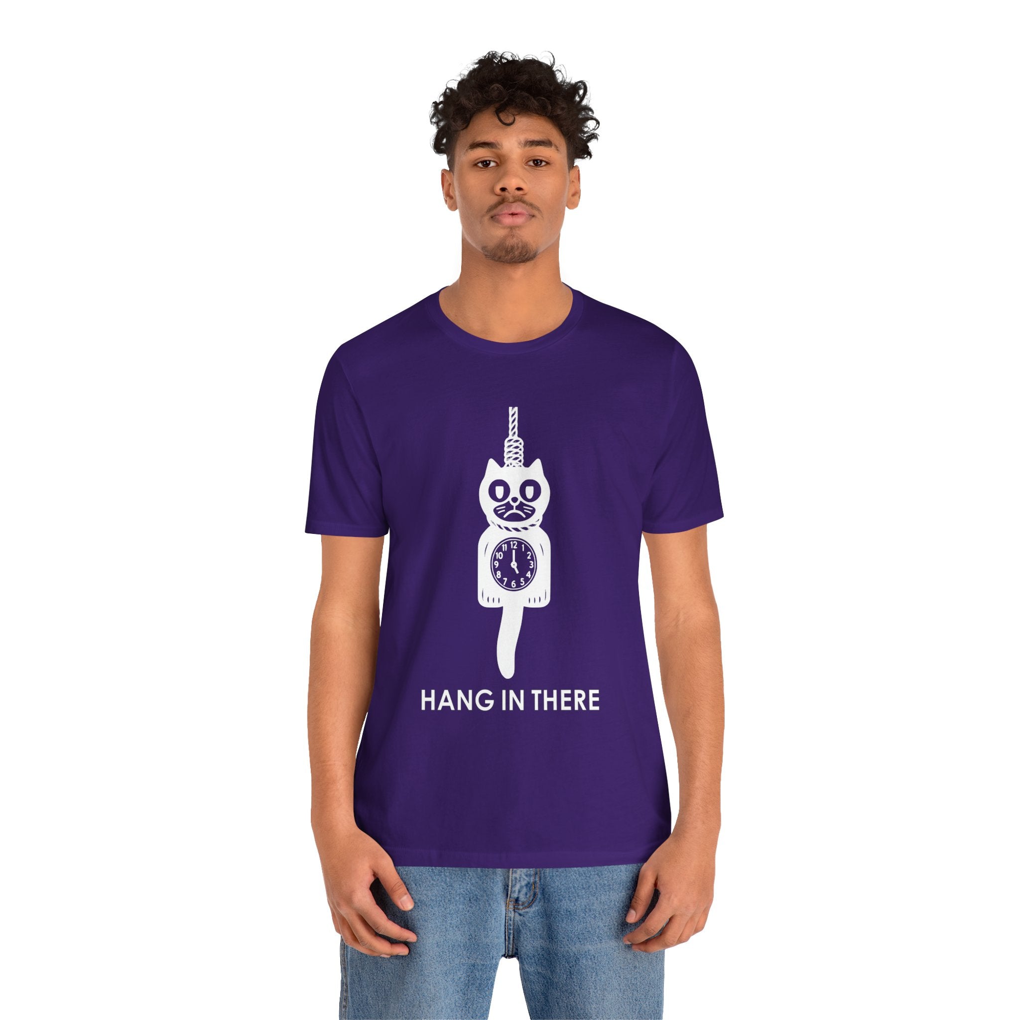 Hang In There T-Shirt – Dark Humor Cat Clock Parody Graphic Tee