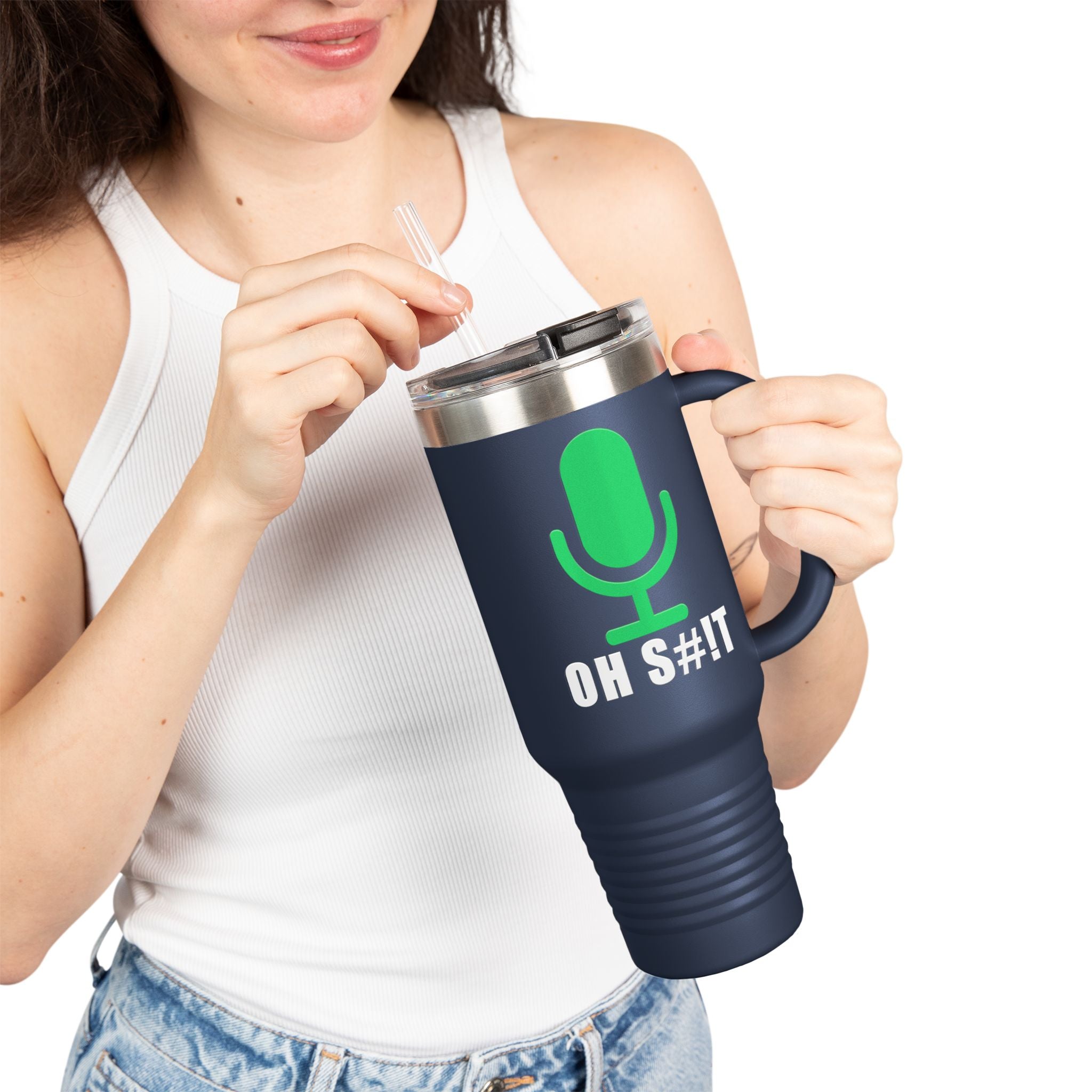 OH S#!T Travel Mug – Hot Mic Zoom Meeting Horror Tumbler