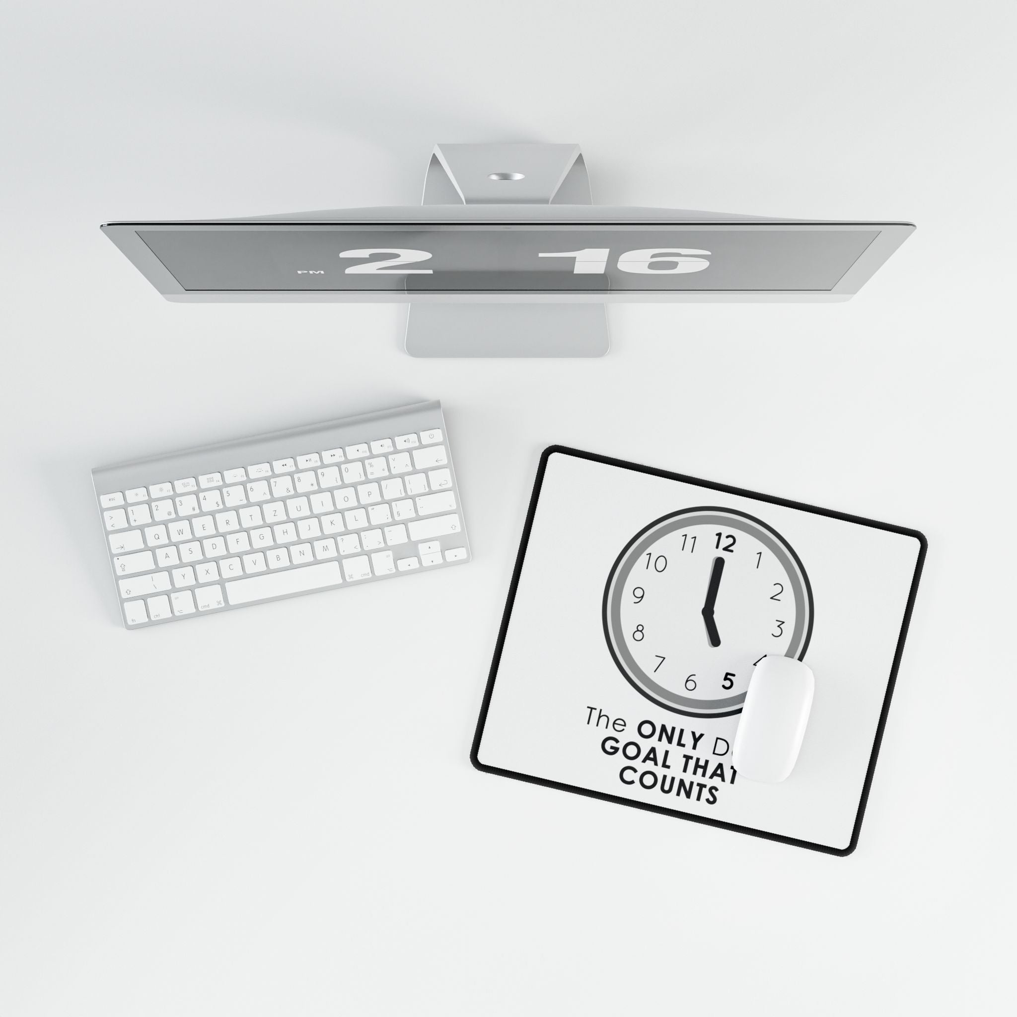 5 O’Clock Daily Goal Desk Mat – Dark Humor Office Survival Desk Pad