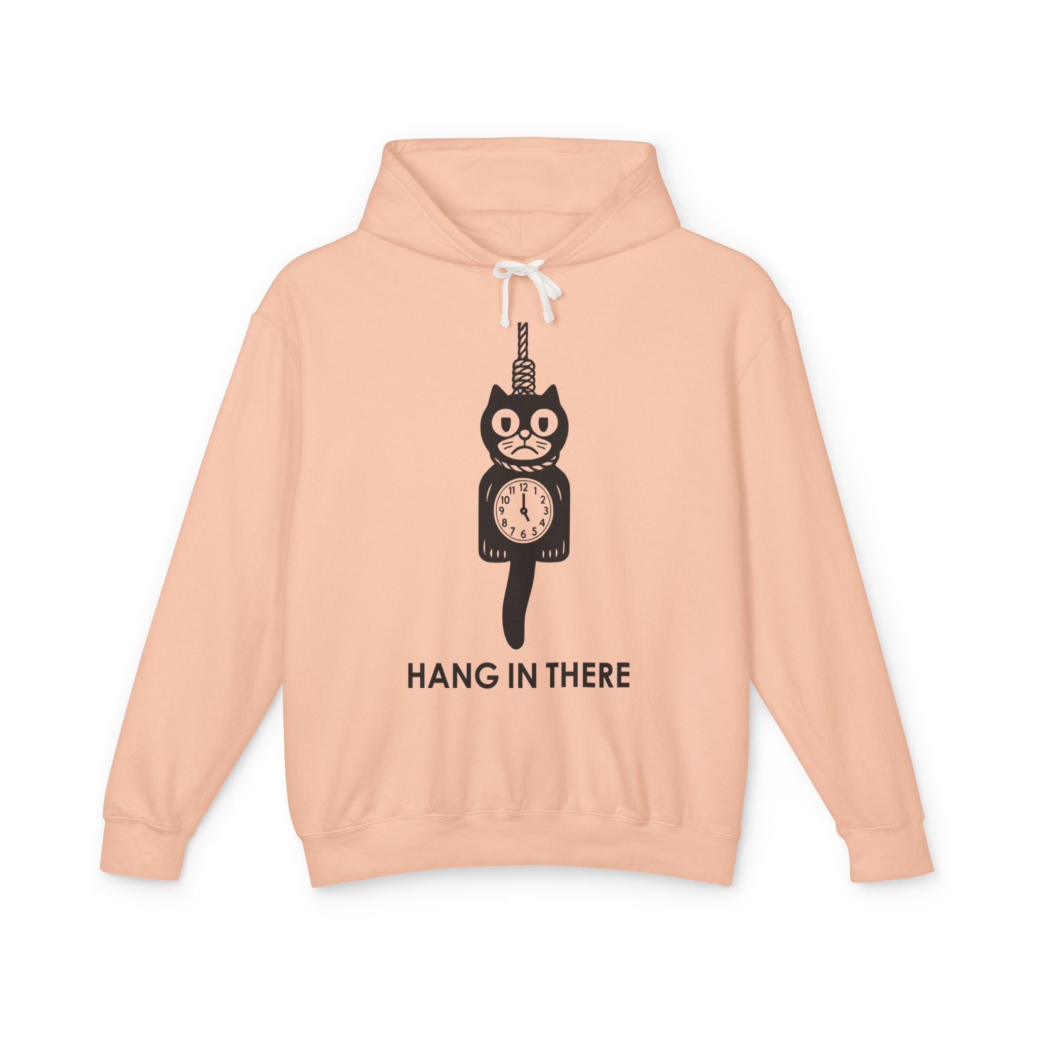 Hang In There Hoodie – Dark Humor Cat Clock Parody Sweatshirt