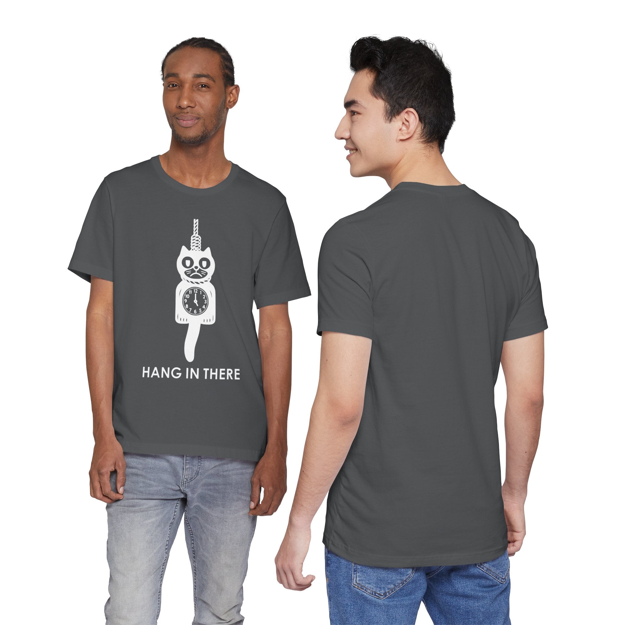 Hang In There T-Shirt – Dark Humor Cat Clock Parody Graphic Tee
