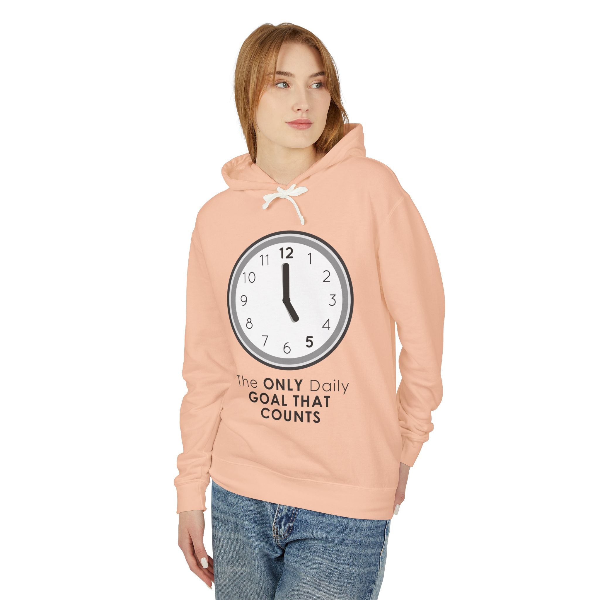 5 O’Clock Daily Goal Hoodie – Dark Humor Office Survival Sweatshirt