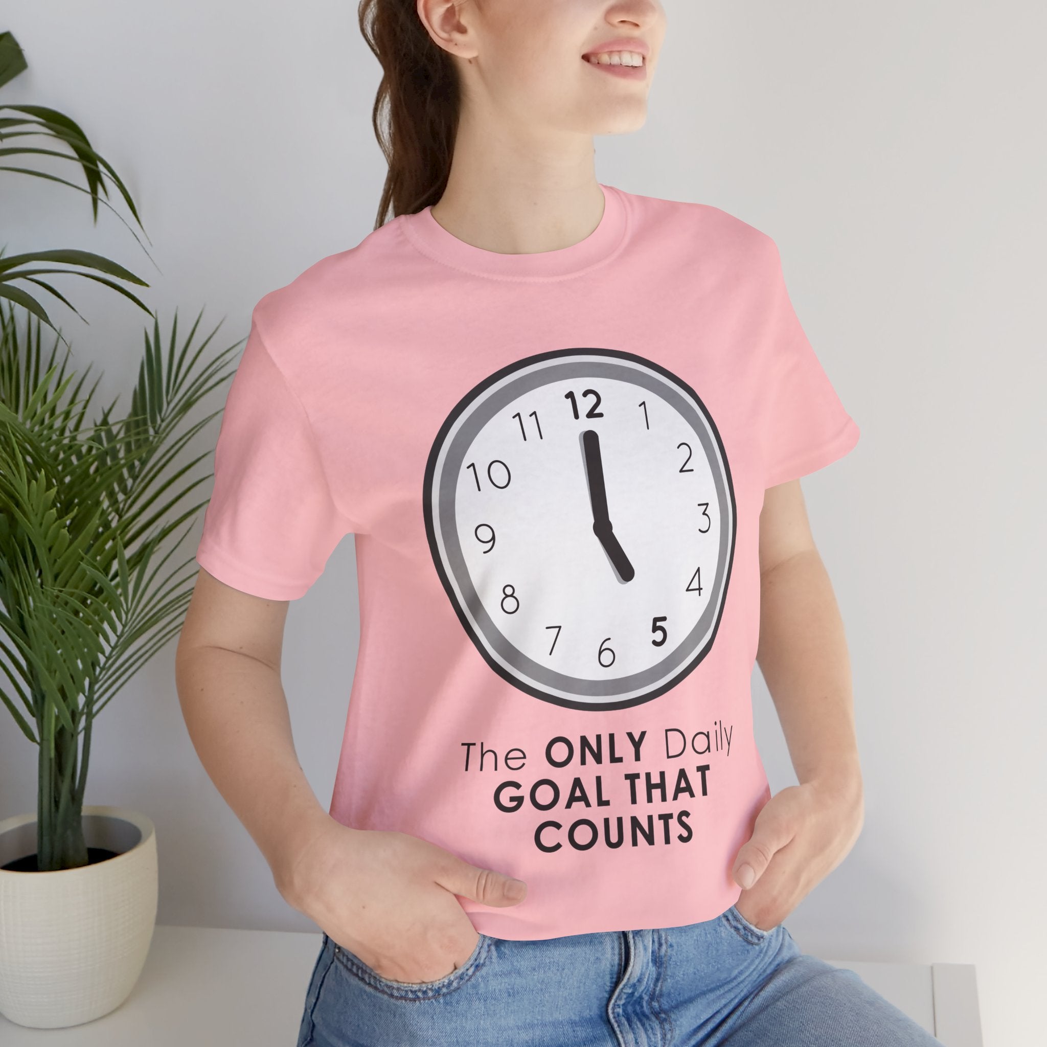 5 O’Clock Daily Goal T-Shirt – Dark Humor Office Survival Graphic Tee