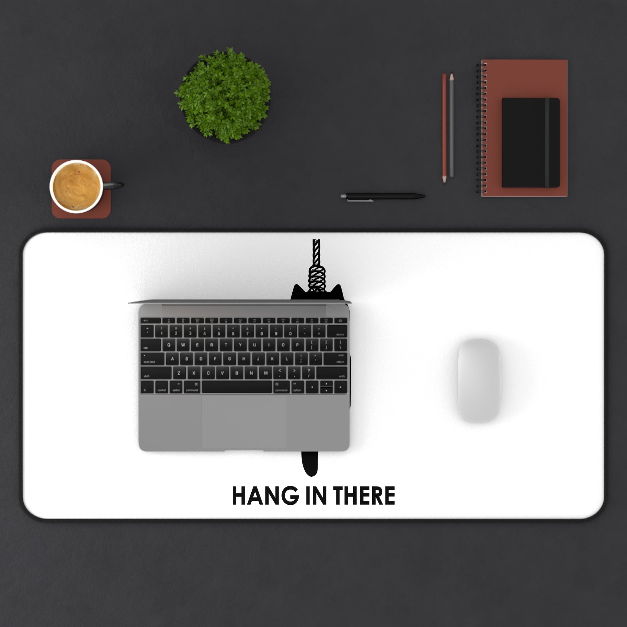 Hang In There Mouse Pad – Dark Humor Cat Clock Parody Desk Accessory