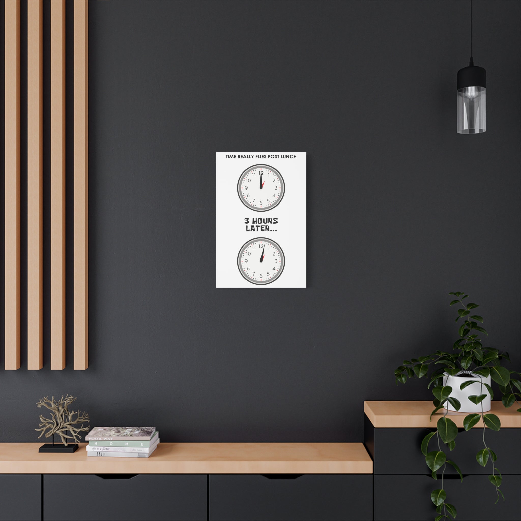 Post Lunch Woe Canvas – Dark Humor Afternoon Slump Office Wall Art
