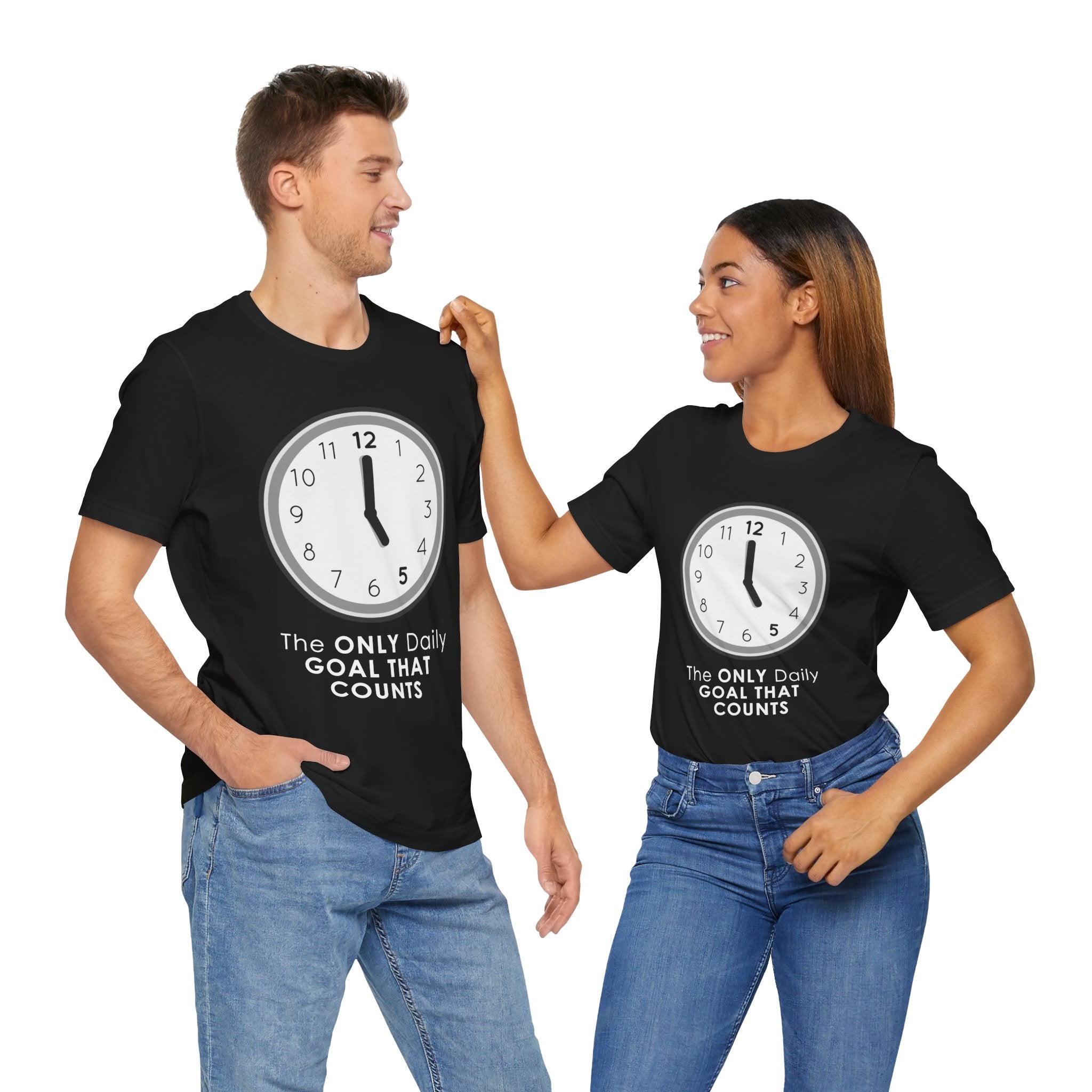 5 O’Clock Daily Goal T-Shirt – Dark Humor Office Survival Graphic Tee