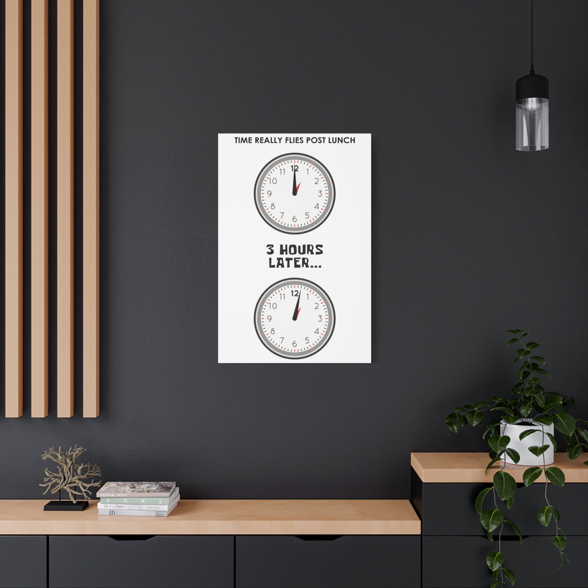 Post Lunch Woe Canvas – Dark Humor Afternoon Slump Office Wall Art