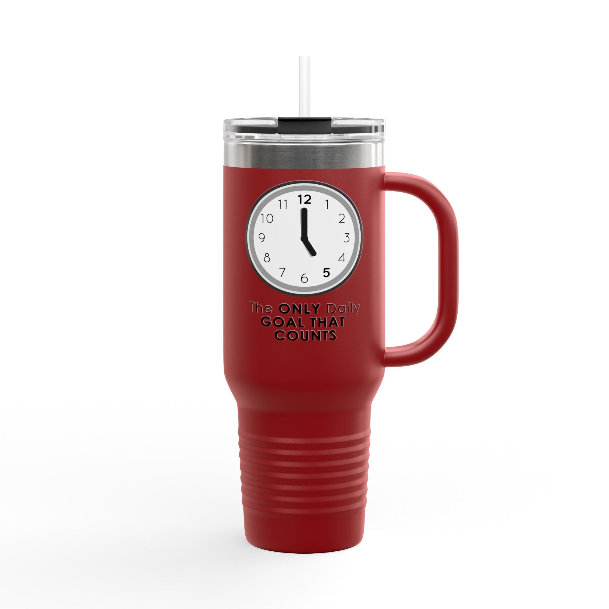 5 O’Clock Daily Goal Travel Mug – Dark Humor Office Survival Tumbler