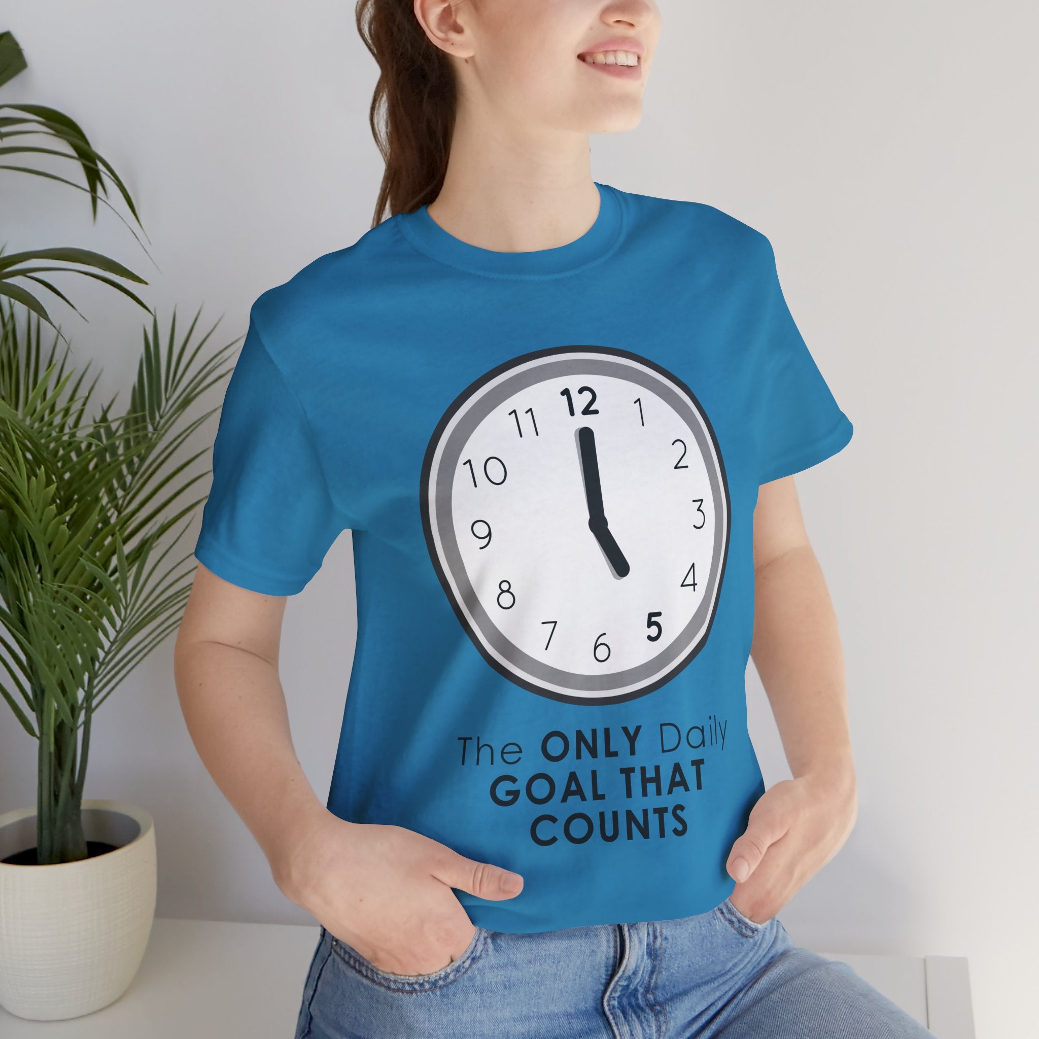 5 O’Clock Daily Goal T-Shirt – Dark Humor Office Survival Graphic Tee