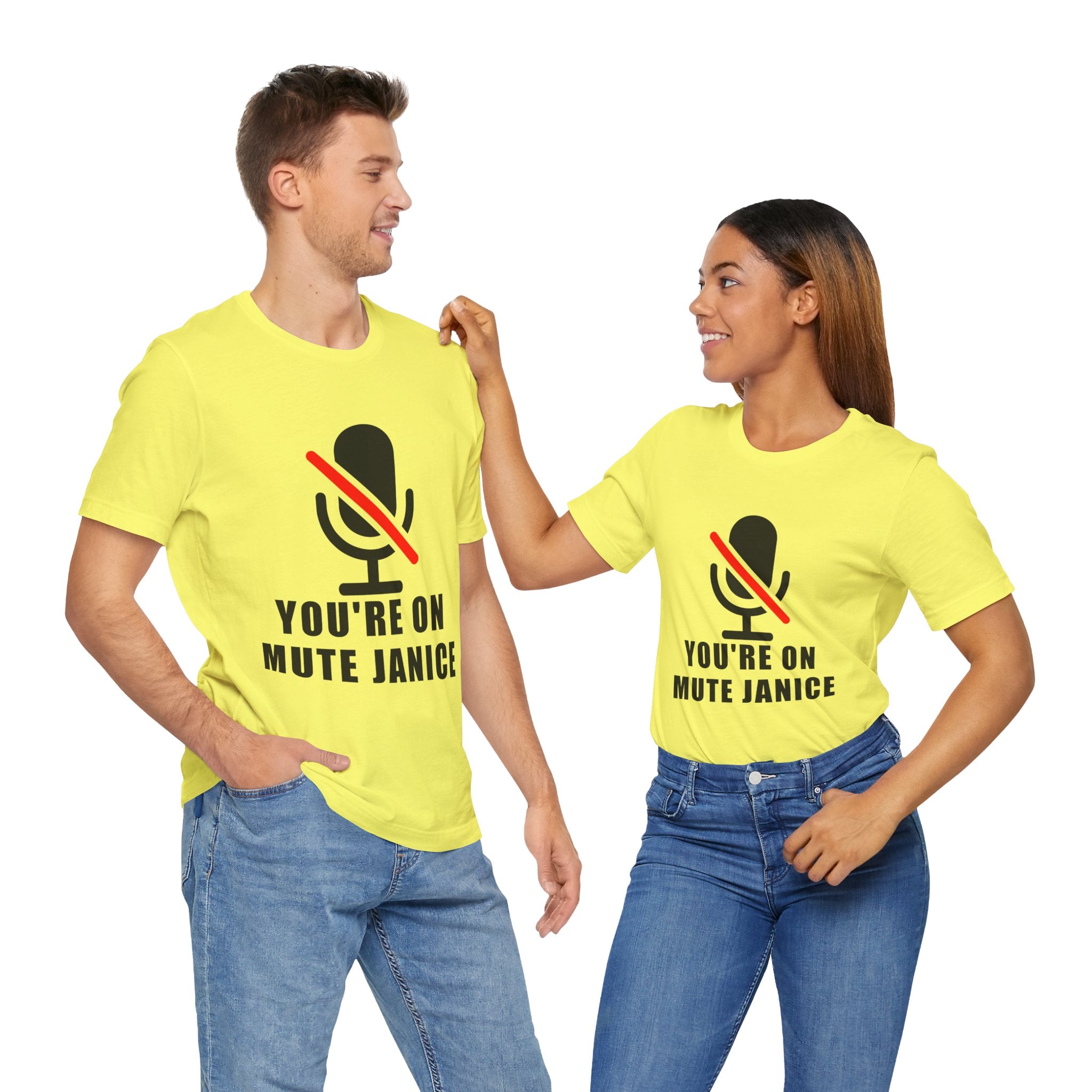 You’re On Mute, Janice T-Shirt – Funny Zoom Meeting Office Humor Graphic Tee