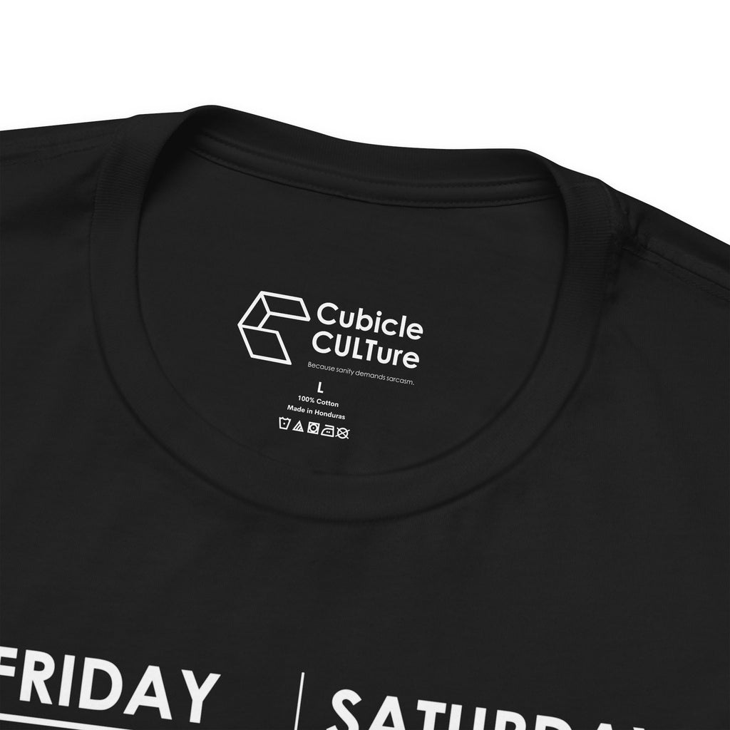 Weekend Cliff Comic T-Shirt – Cliffverse Dark Humor Friday to Monday Survival Graphic Tee