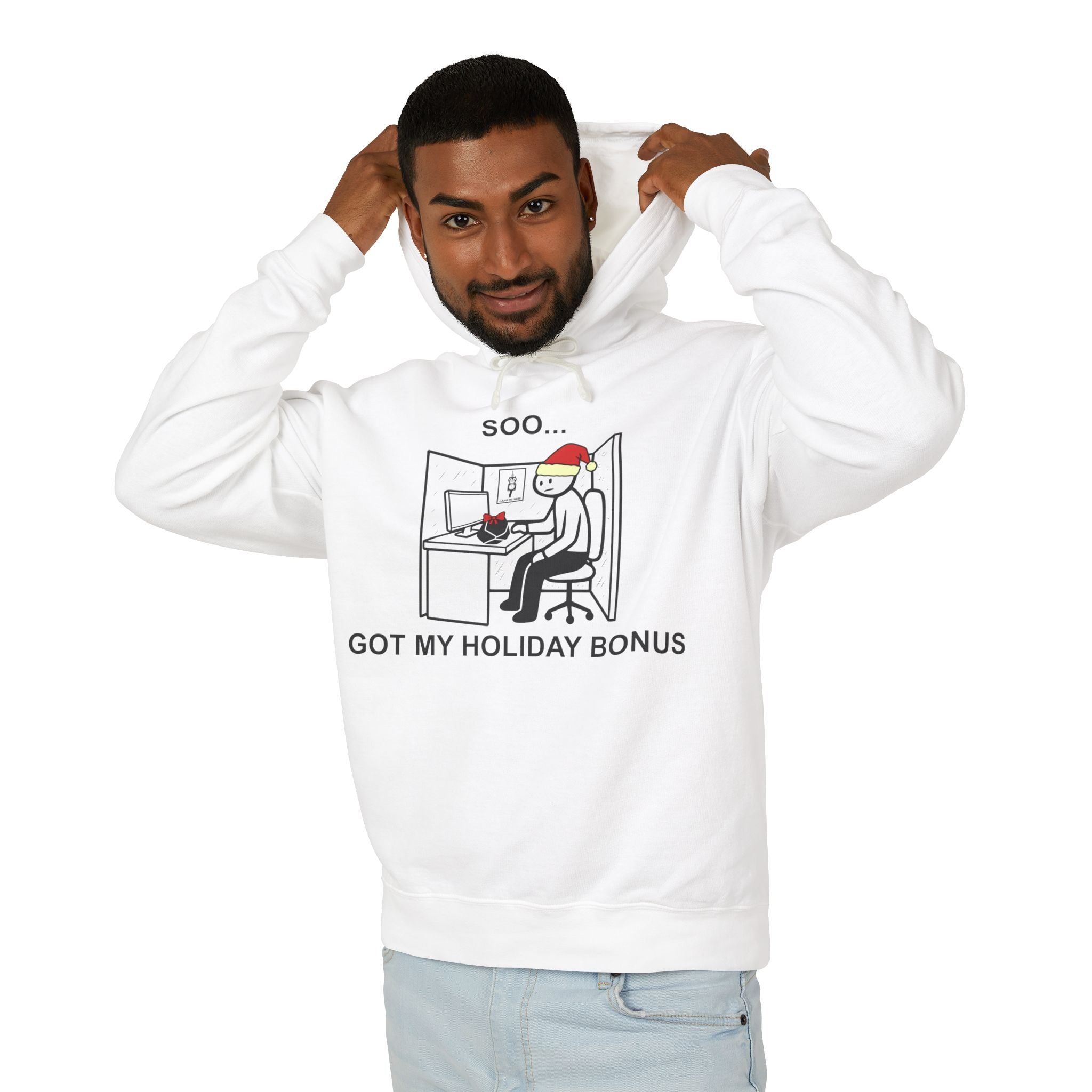 Holiday Bonus Comic Hoodie – Dark Humor Corporate Christmas Office Sweatshirt
