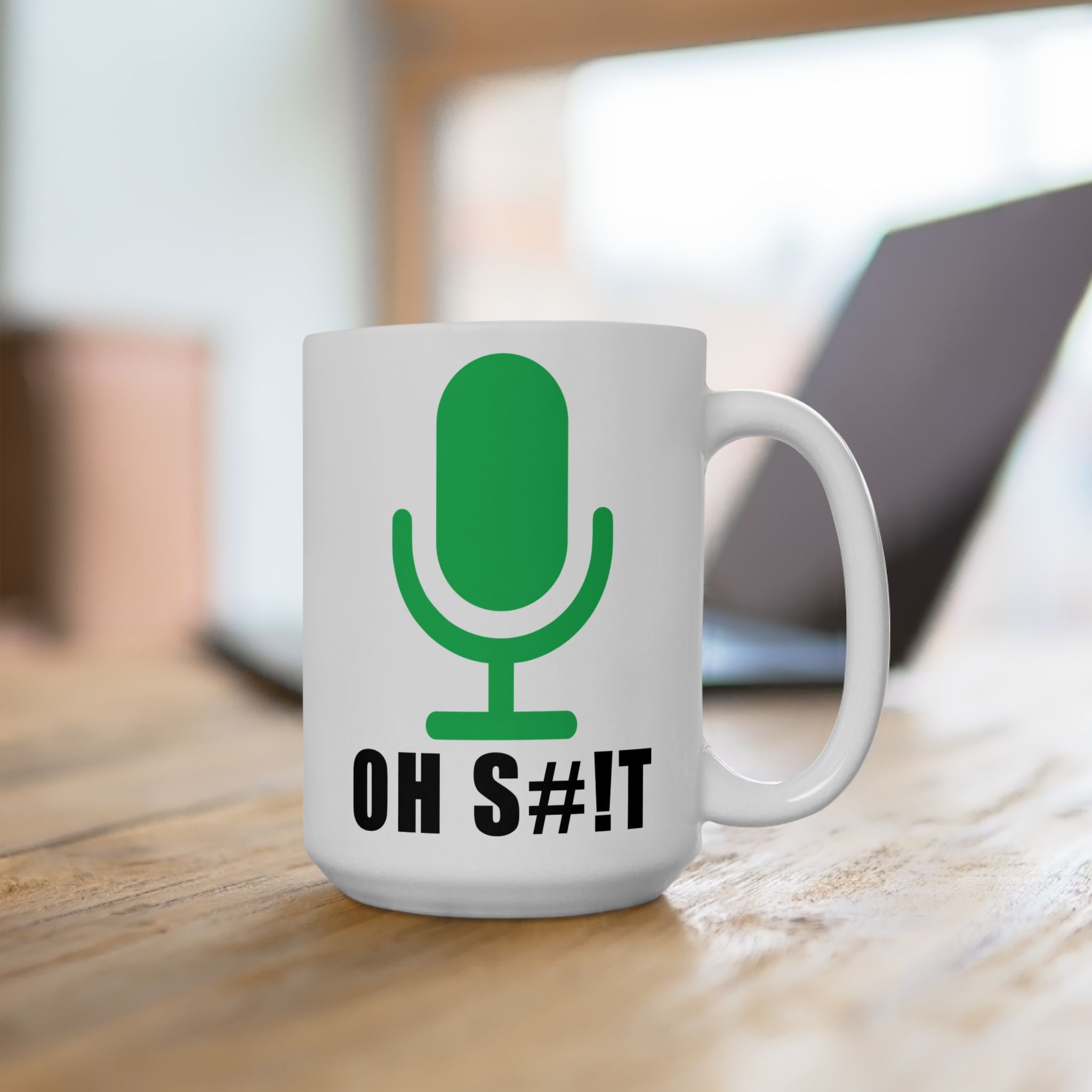 OH S#!T Coffee Mug – Hot Mic Zoom Meeting Horror Cup