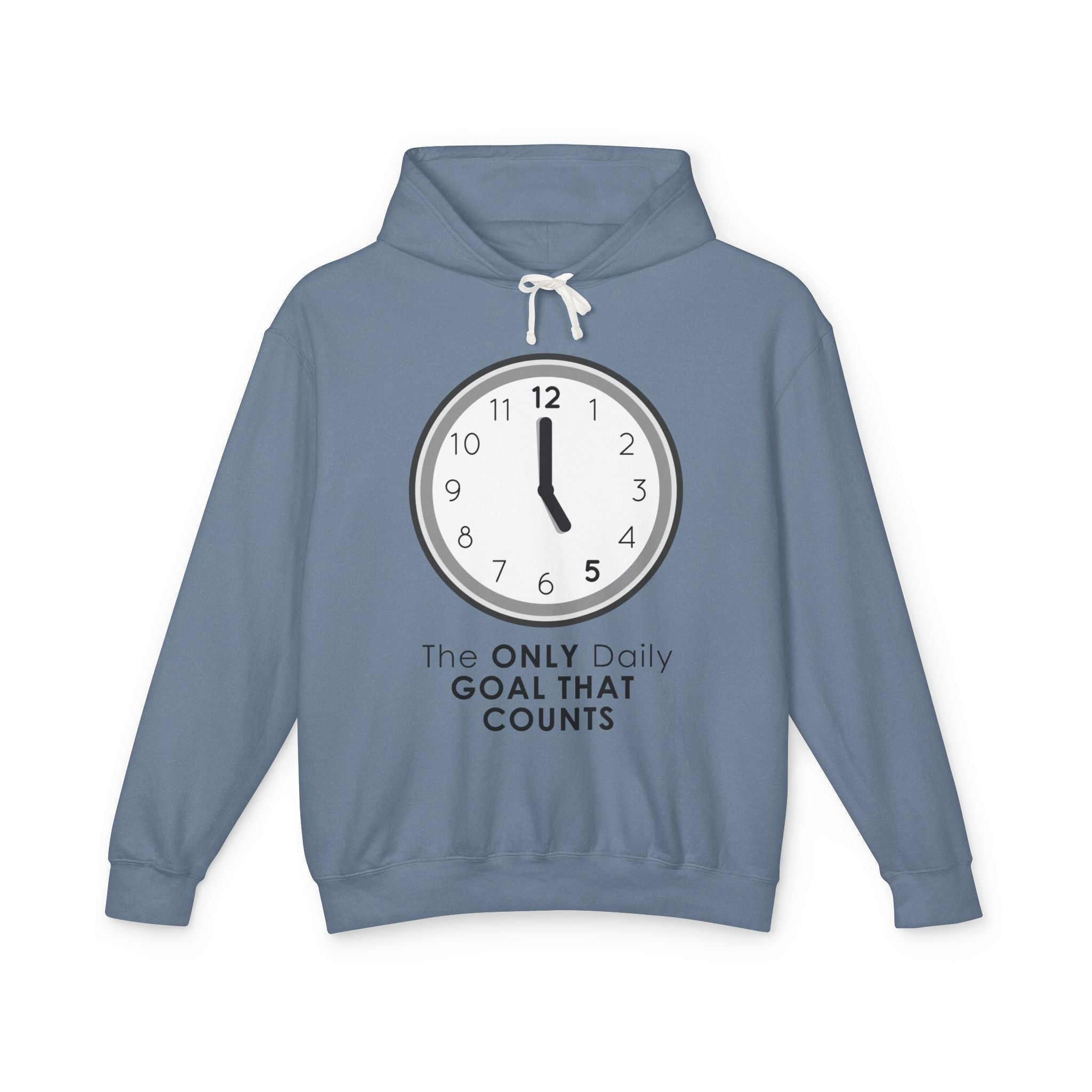 5 O’Clock Daily Goal Hoodie – Dark Humor Office Survival Sweatshirt