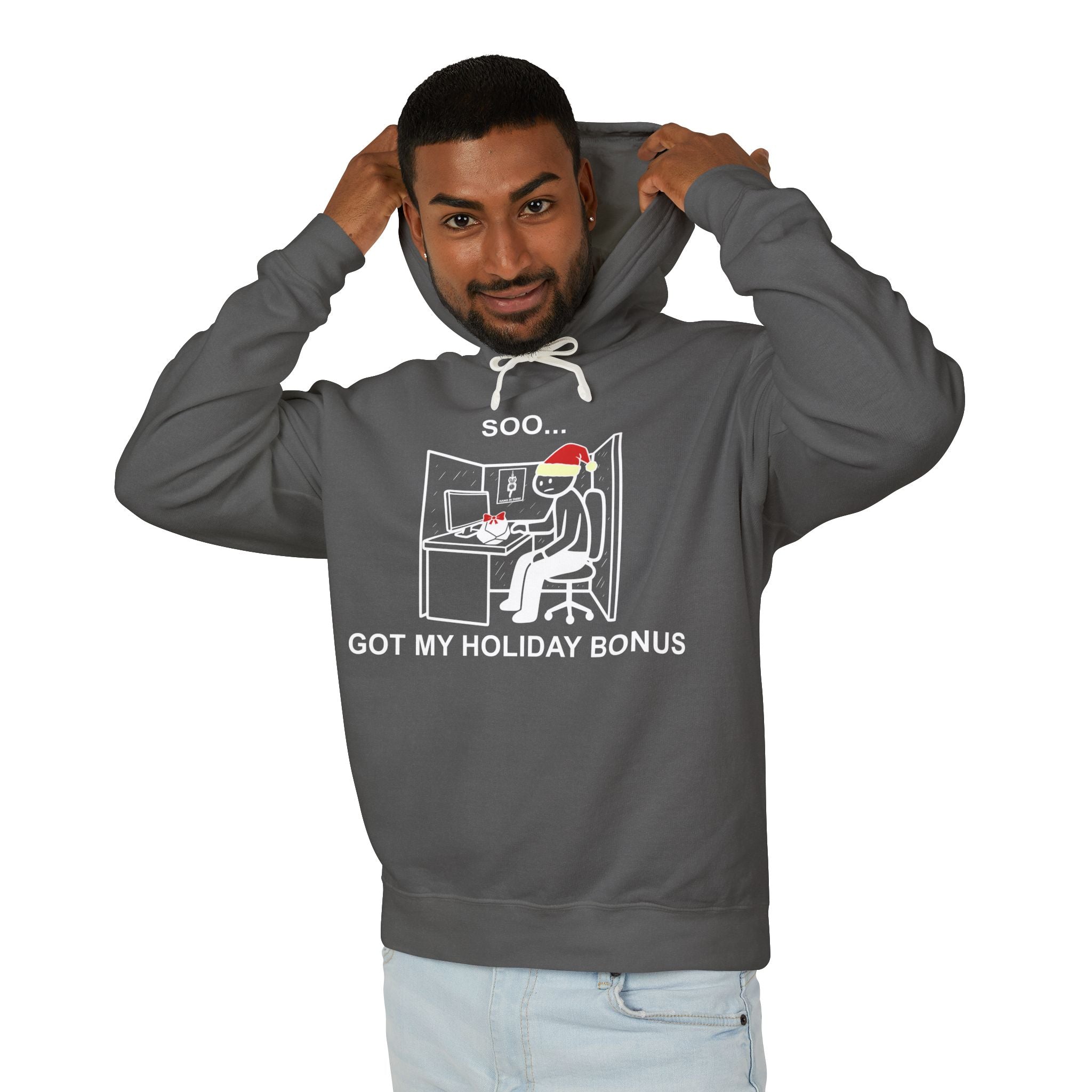 Holiday Bonus Comic Hoodie – Dark Humor Corporate Christmas Office Sweatshirt