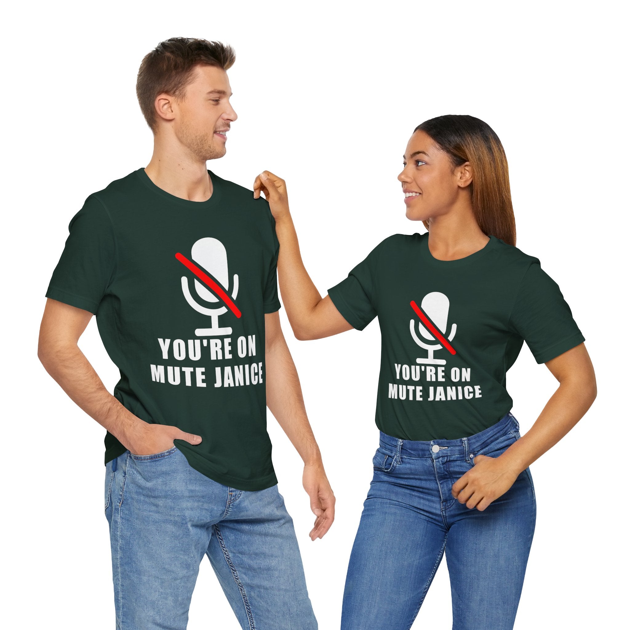 You’re On Mute, Janice T-Shirt – Funny Zoom Meeting Office Humor Graphic Tee
