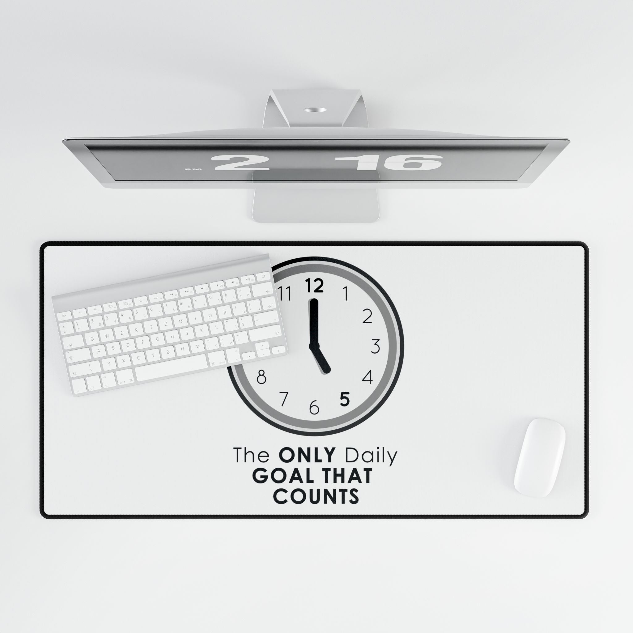 5 O’Clock Daily Goal Desk Mat – Dark Humor Office Survival Desk Pad