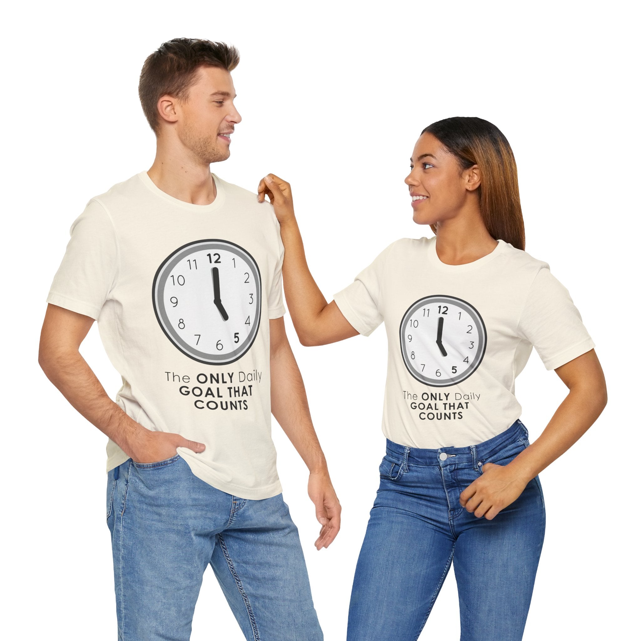 5 O’Clock Daily Goal T-Shirt – Dark Humor Office Survival Graphic Tee