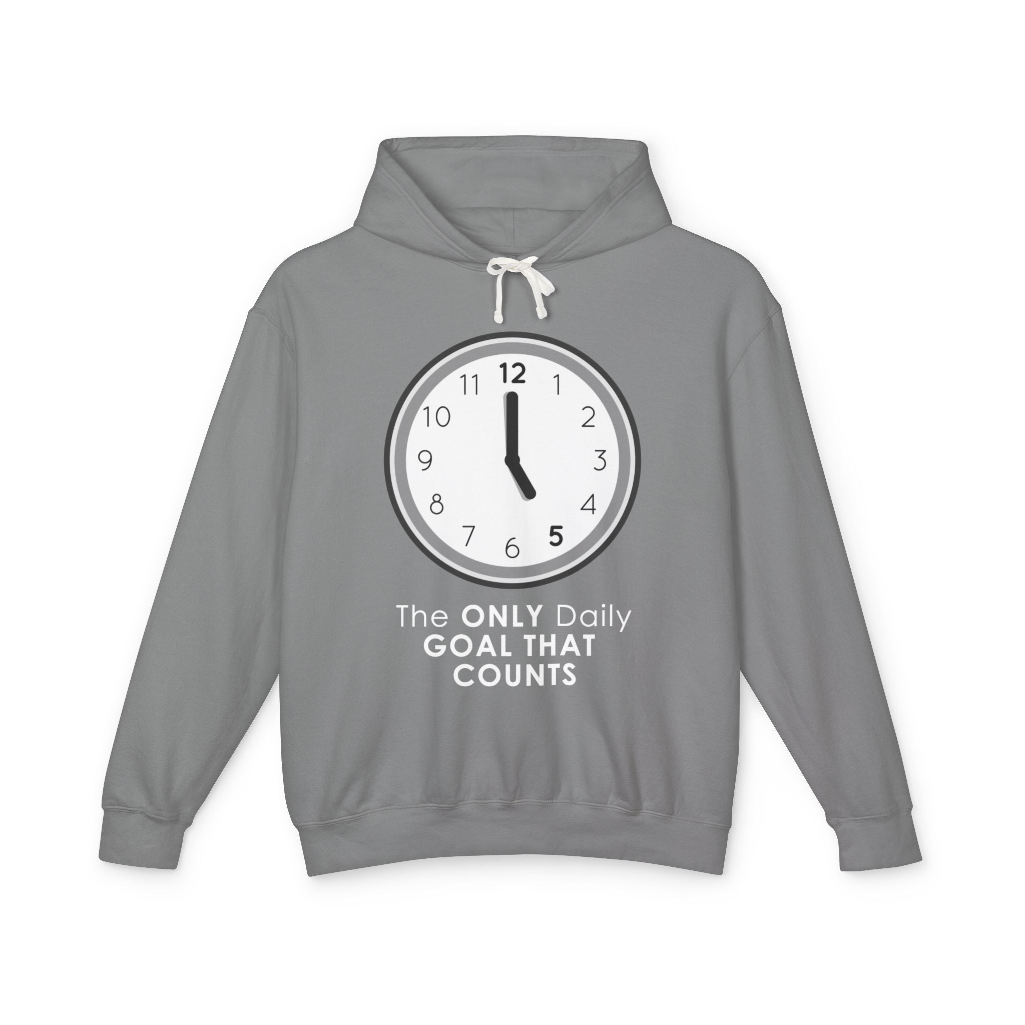 5 O’Clock Daily Goal Hoodie – Dark Humor Office Survival Sweatshirt