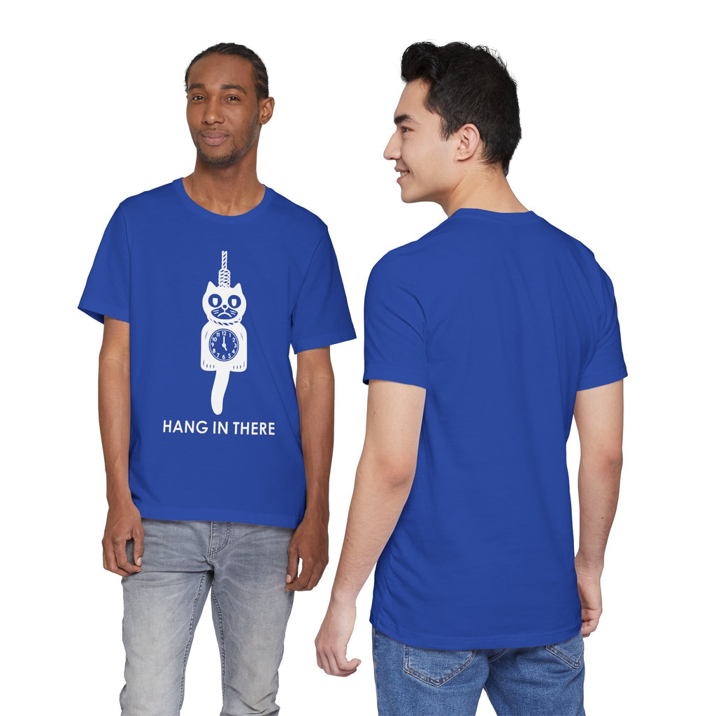 Hang In There T-Shirt – Dark Humor Cat Clock Parody Graphic Tee