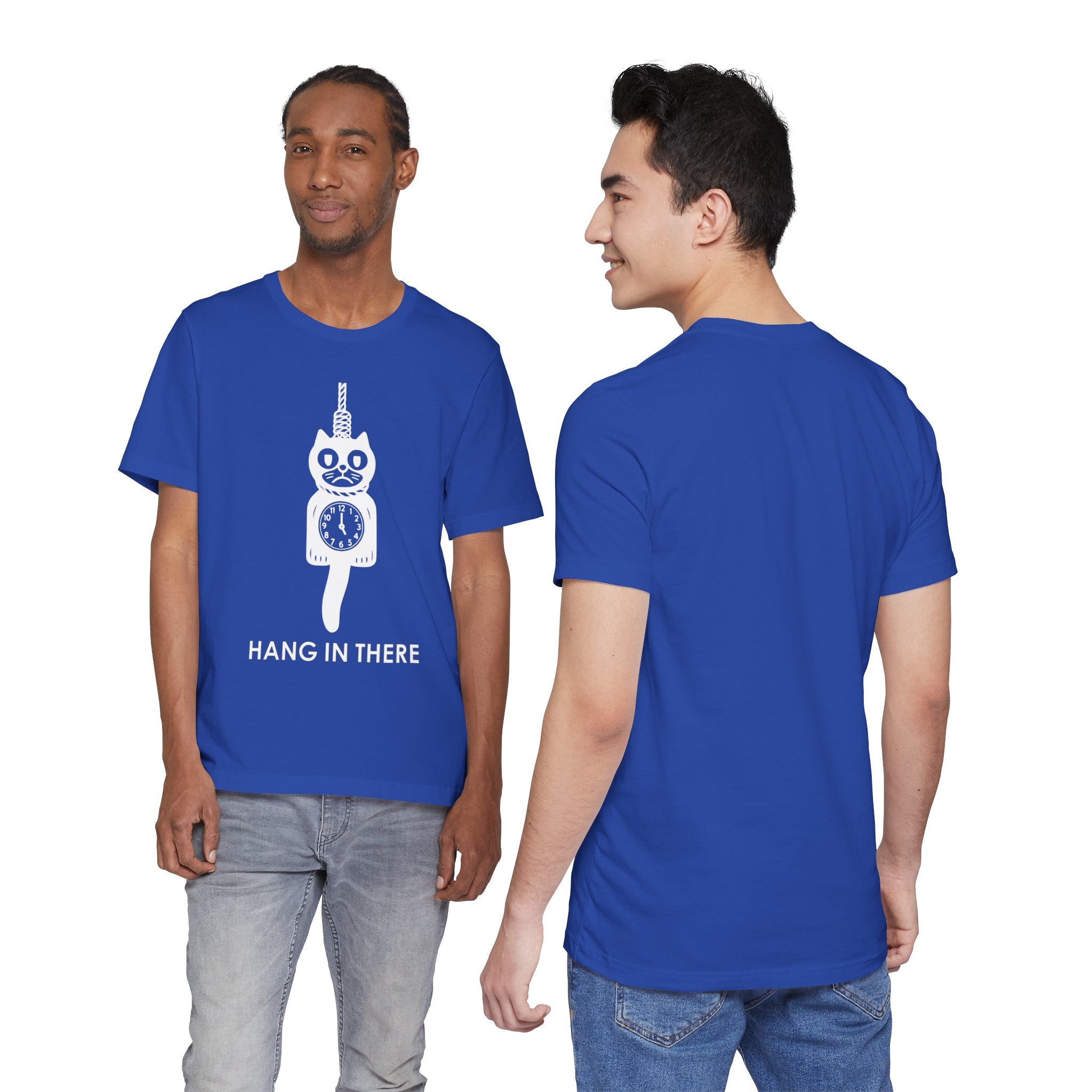 Hang In There T-Shirt – Dark Humor Cat Clock Parody Graphic Tee