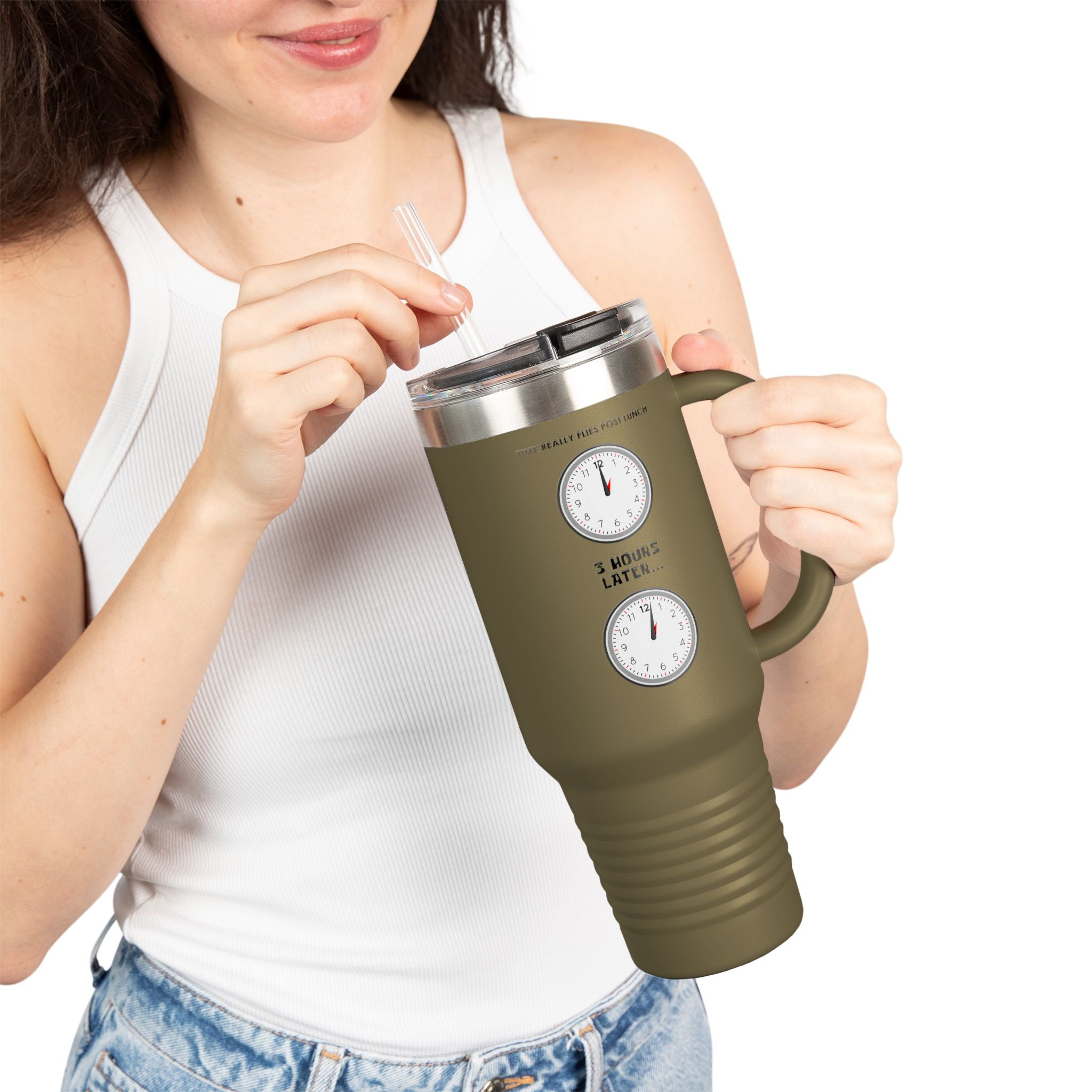 Post Lunch Woe Travel Mug – Dark Humor Afternoon Slump Tumbler