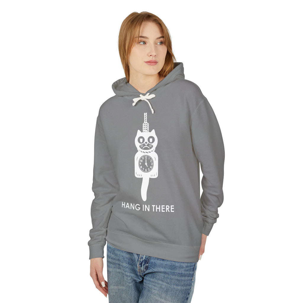 Hang In There Hoodie – Dark Humor Cat Clock Parody Sweatshirt