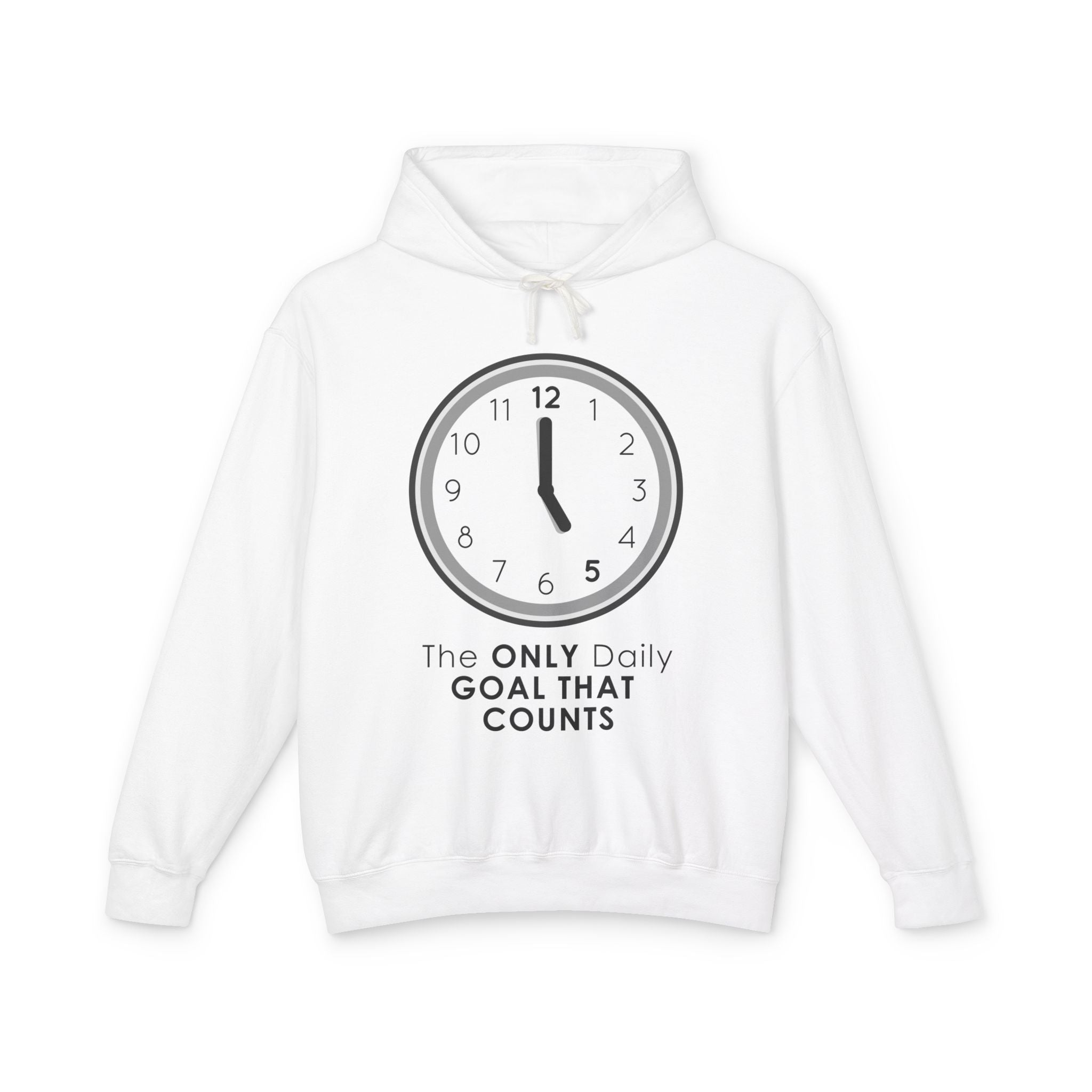 5 O’Clock Daily Goal Hoodie – Dark Humor Office Survival Sweatshirt