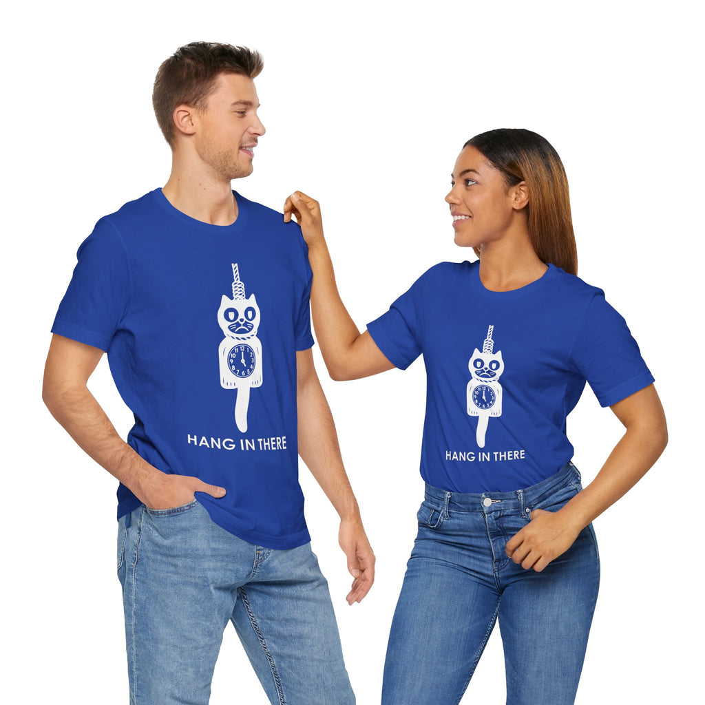 Hang In There T-Shirt – Dark Humor Cat Clock Parody Graphic Tee