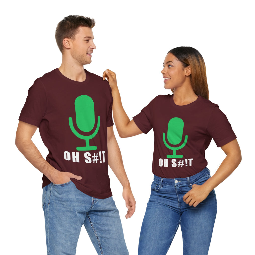 OH S#!T T-Shirt – Hot Mic Zoom Meeting Horror Graphic Tee