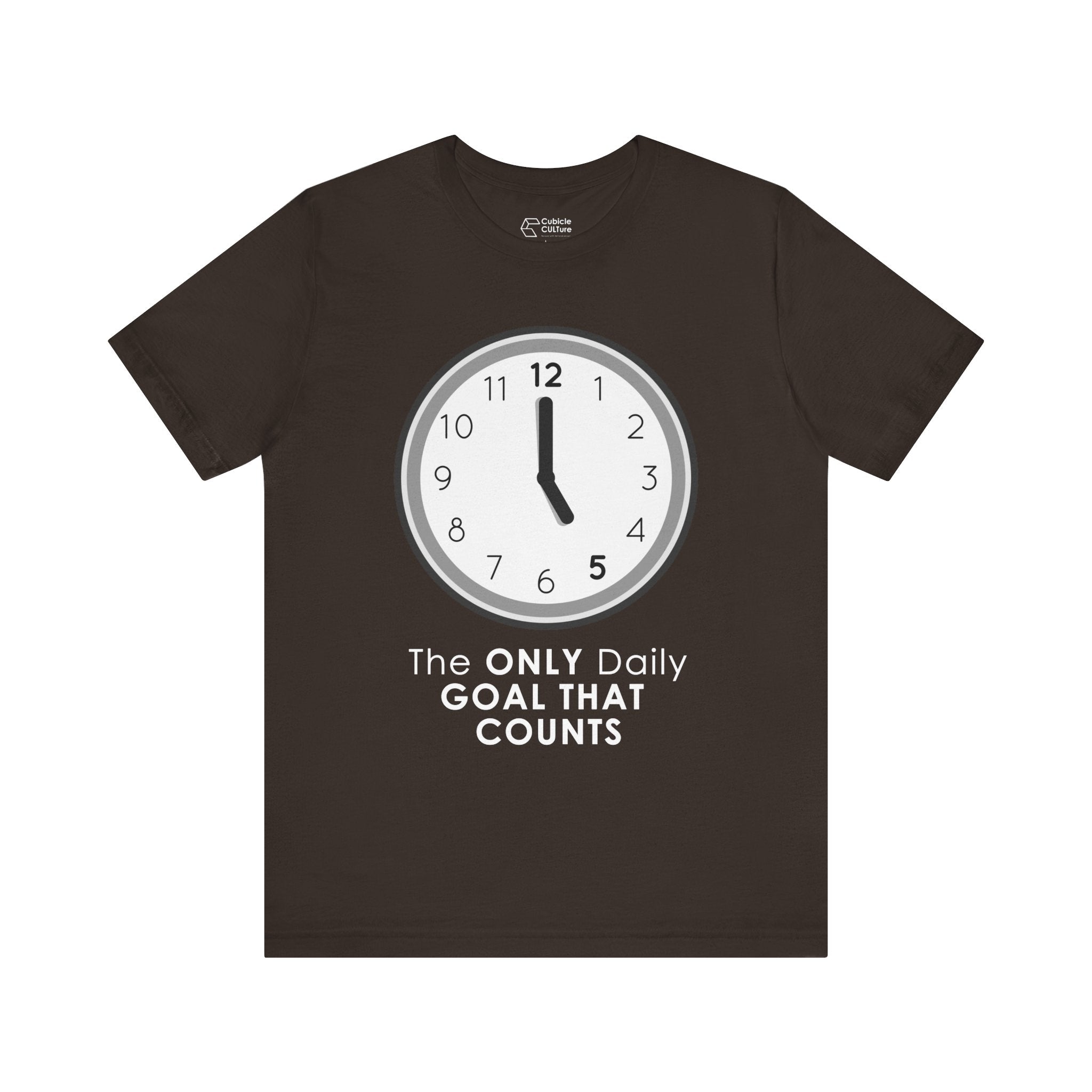 5 O’Clock Daily Goal T-Shirt – Dark Humor Office Survival Graphic Tee