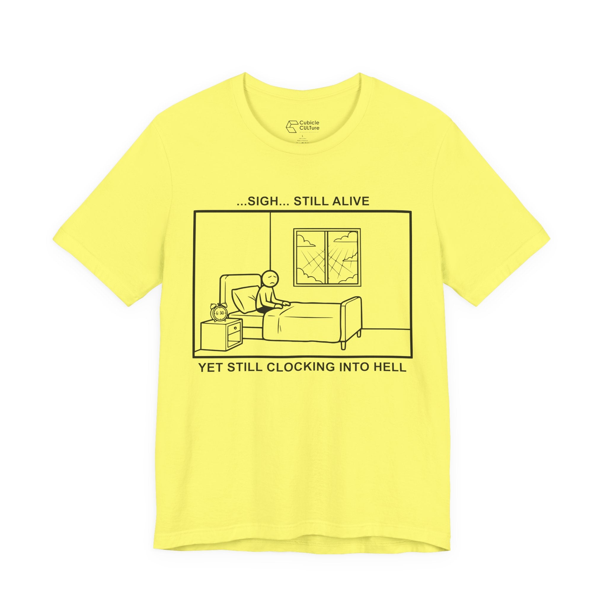 Every Morning — Clocking into Hell T-Shirt – Cliffverse Office Humor Graphic Tee for Corporate Survivors
